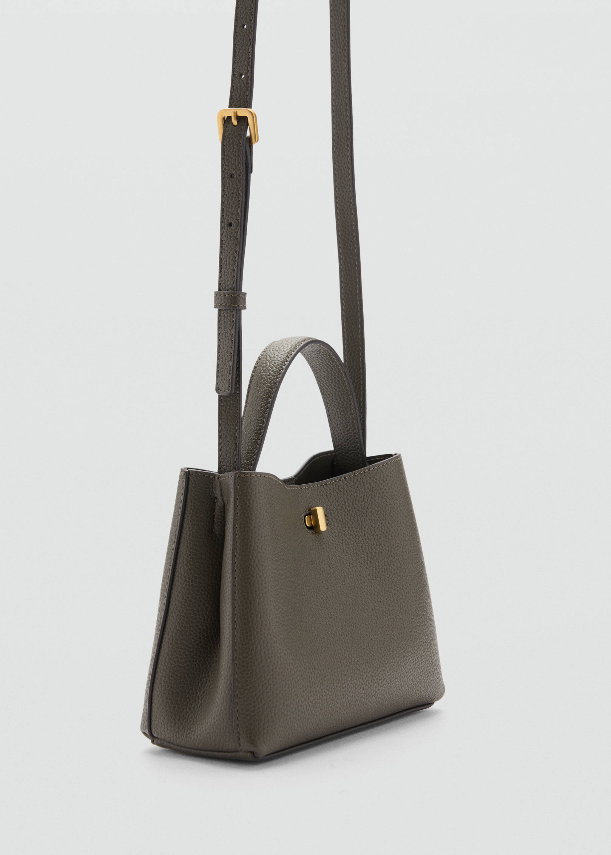 Mini shopper bag with metallic detail - Medium plane