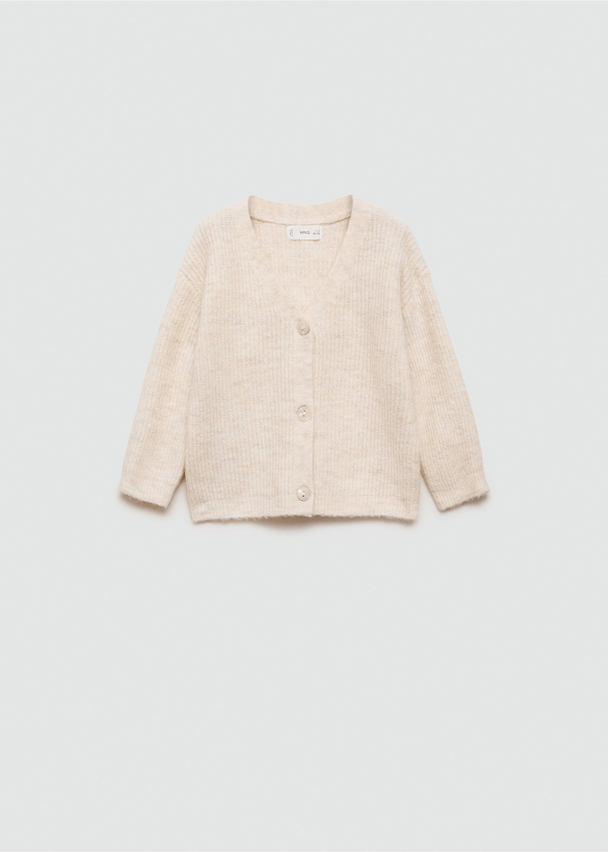 Buttoned ribbed cardigan - Article without model, Beige. Ref: 77046338-00.