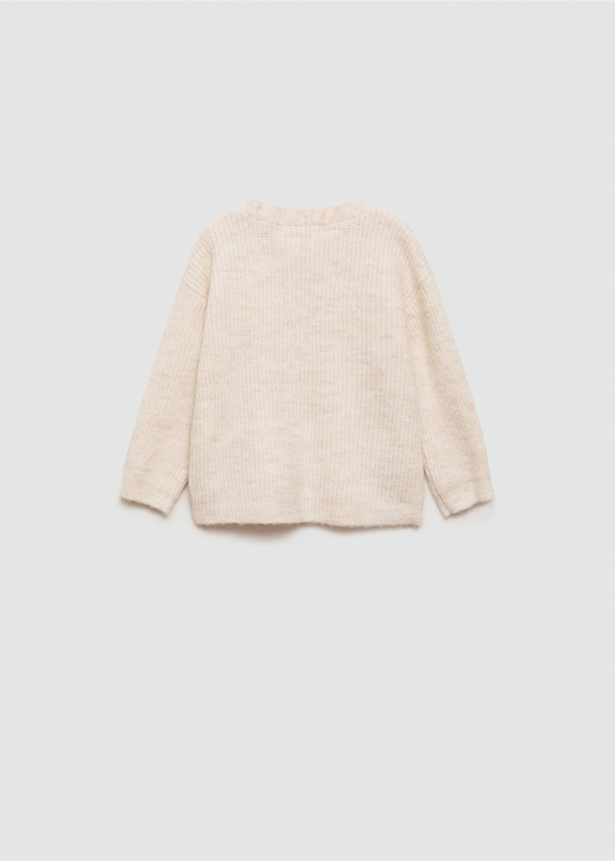 Buttoned ribbed cardigan - Reverse of the article, Beige. Ref: 77046338-00.