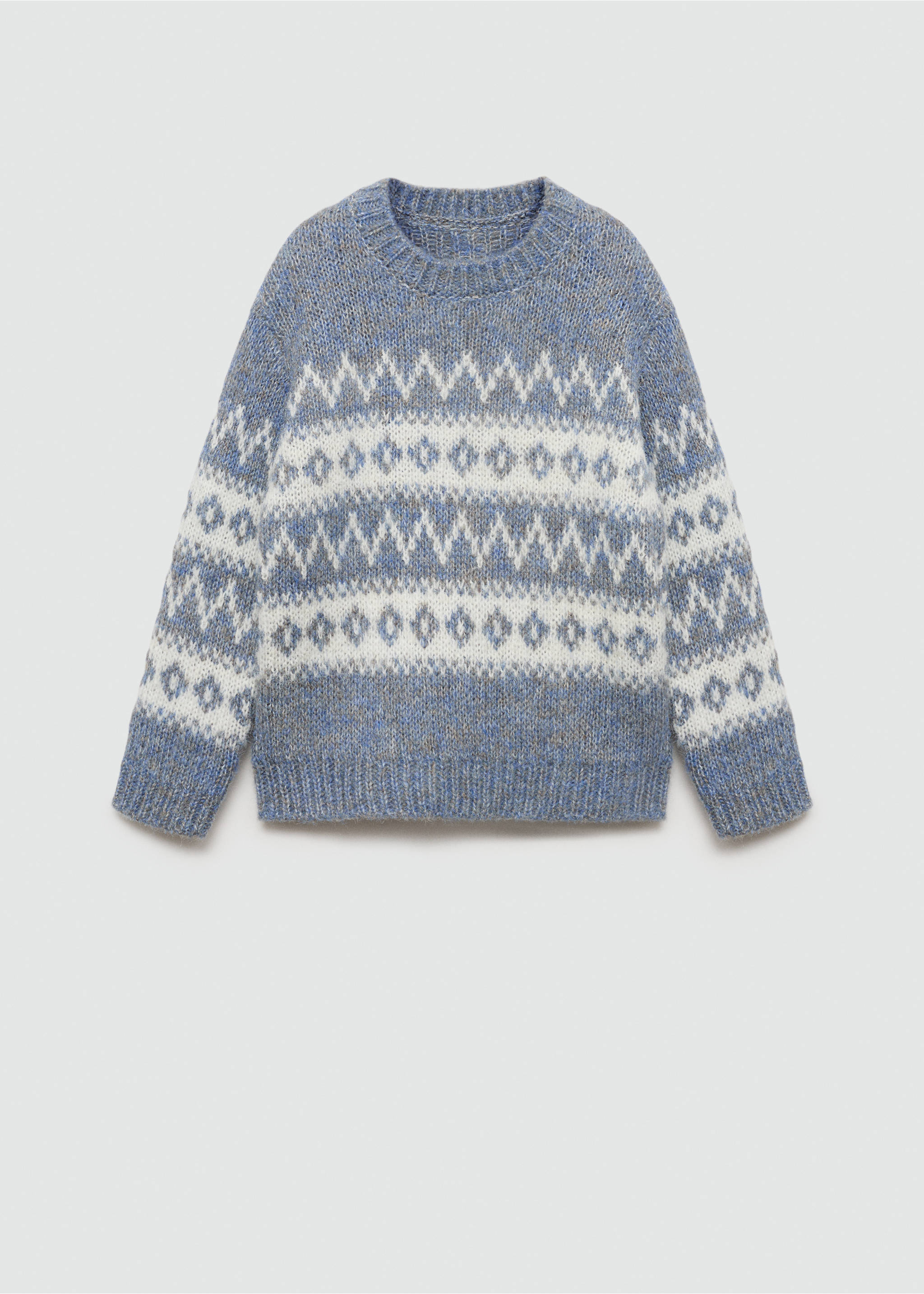 Jacquard sweater - Article without model, Blue. Ref: 77046339-00.
