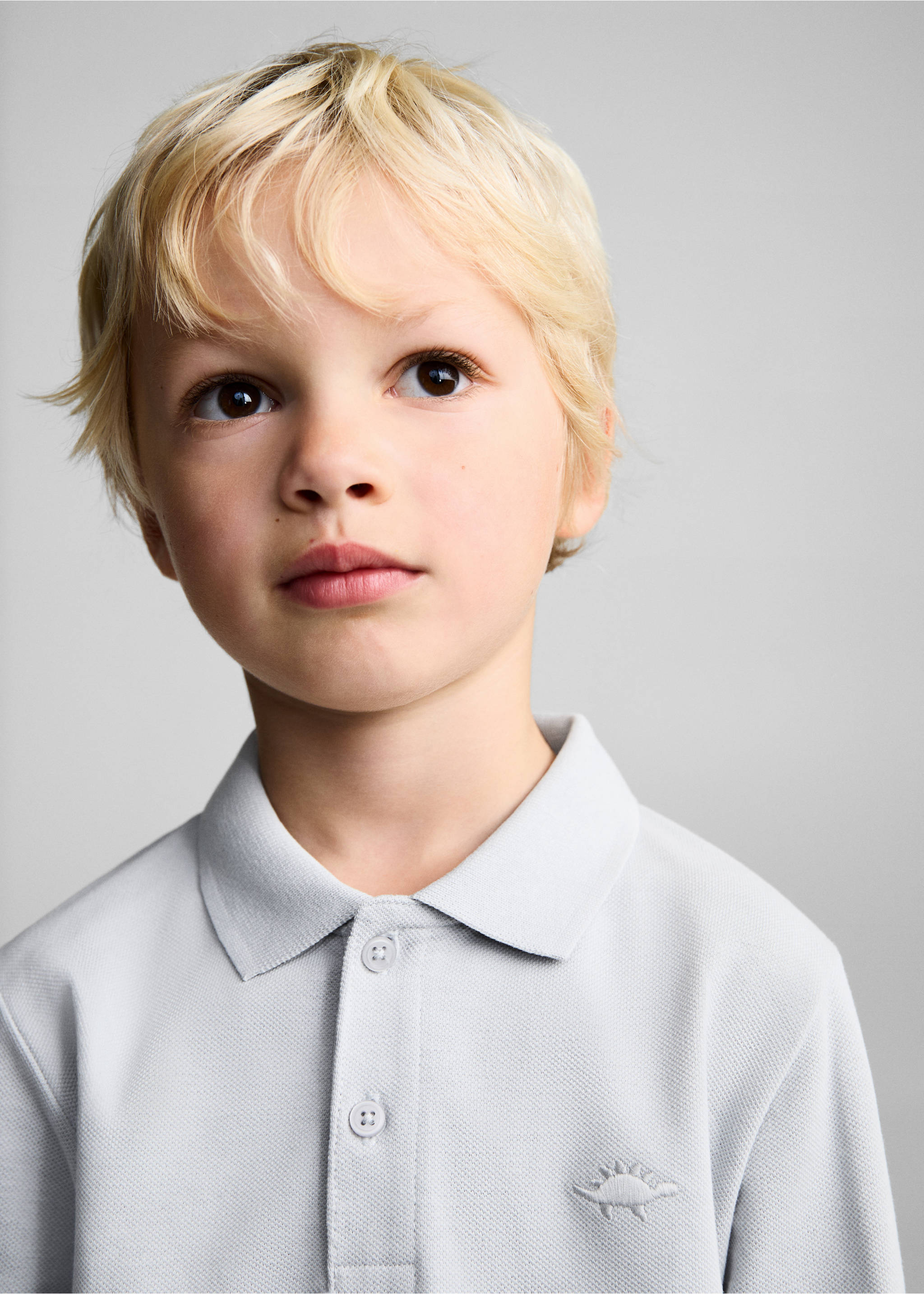 Πόλο βαμβακερό με μακρύ μανίκι - Λεπτομέρεια του προϊόντος 1, Γαλάζιο. Ref: 77046340-00.