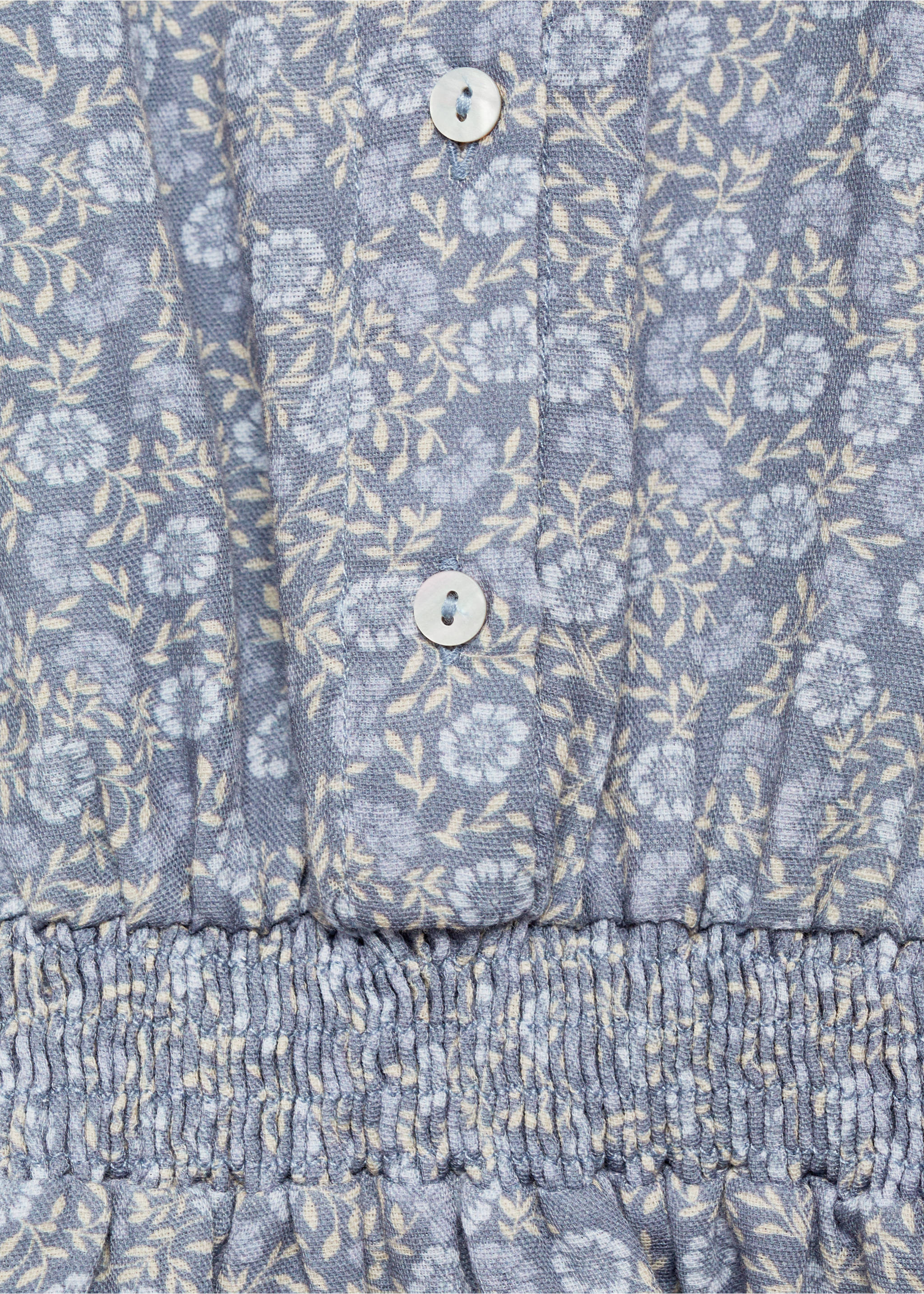 Buttoned flowers dress - Details of the article 8, Blue. Ref: 77046341-00.