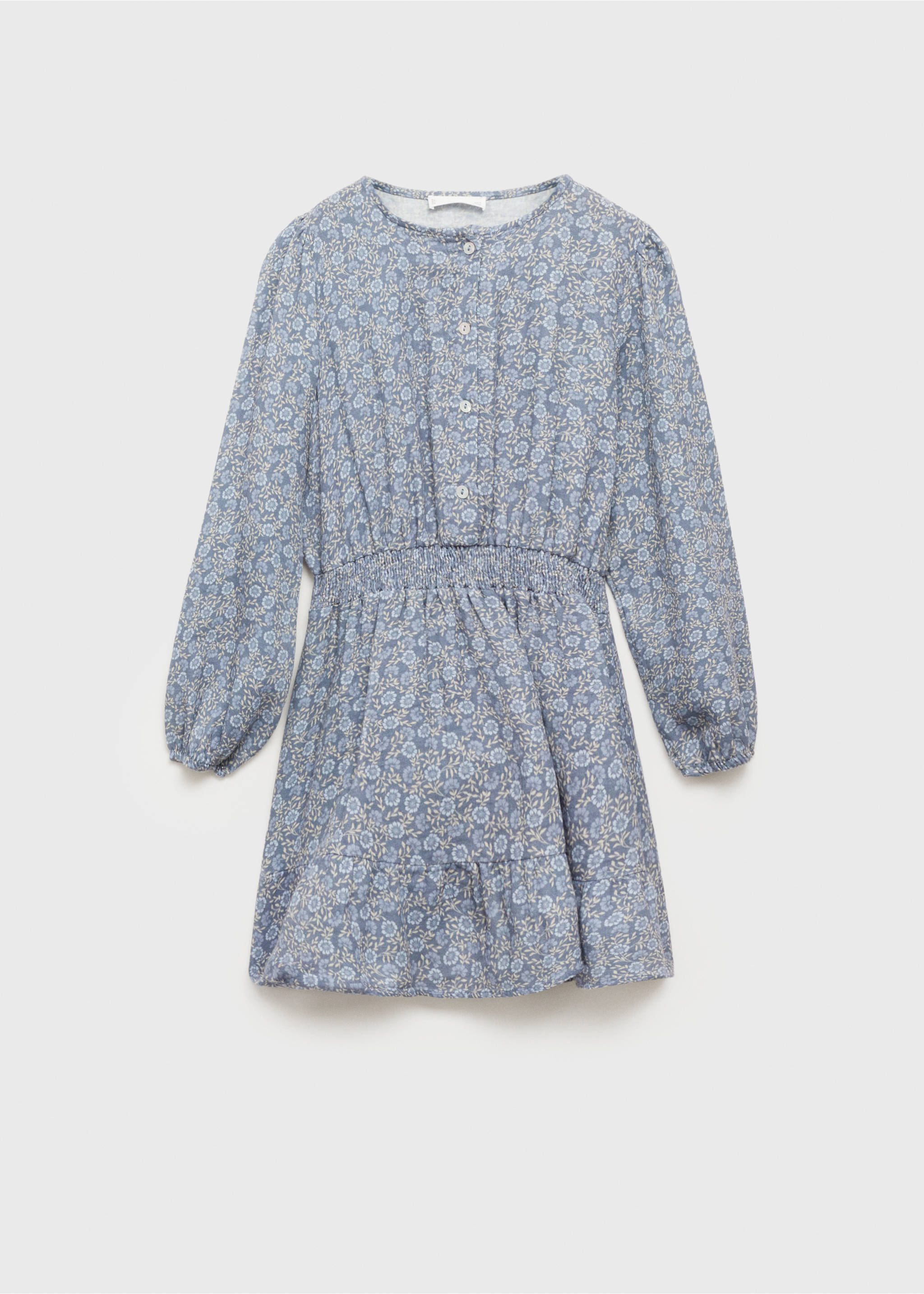 Robe fleurie boutons - Article sans modèle, Bleu. Ref: 77046341-00.