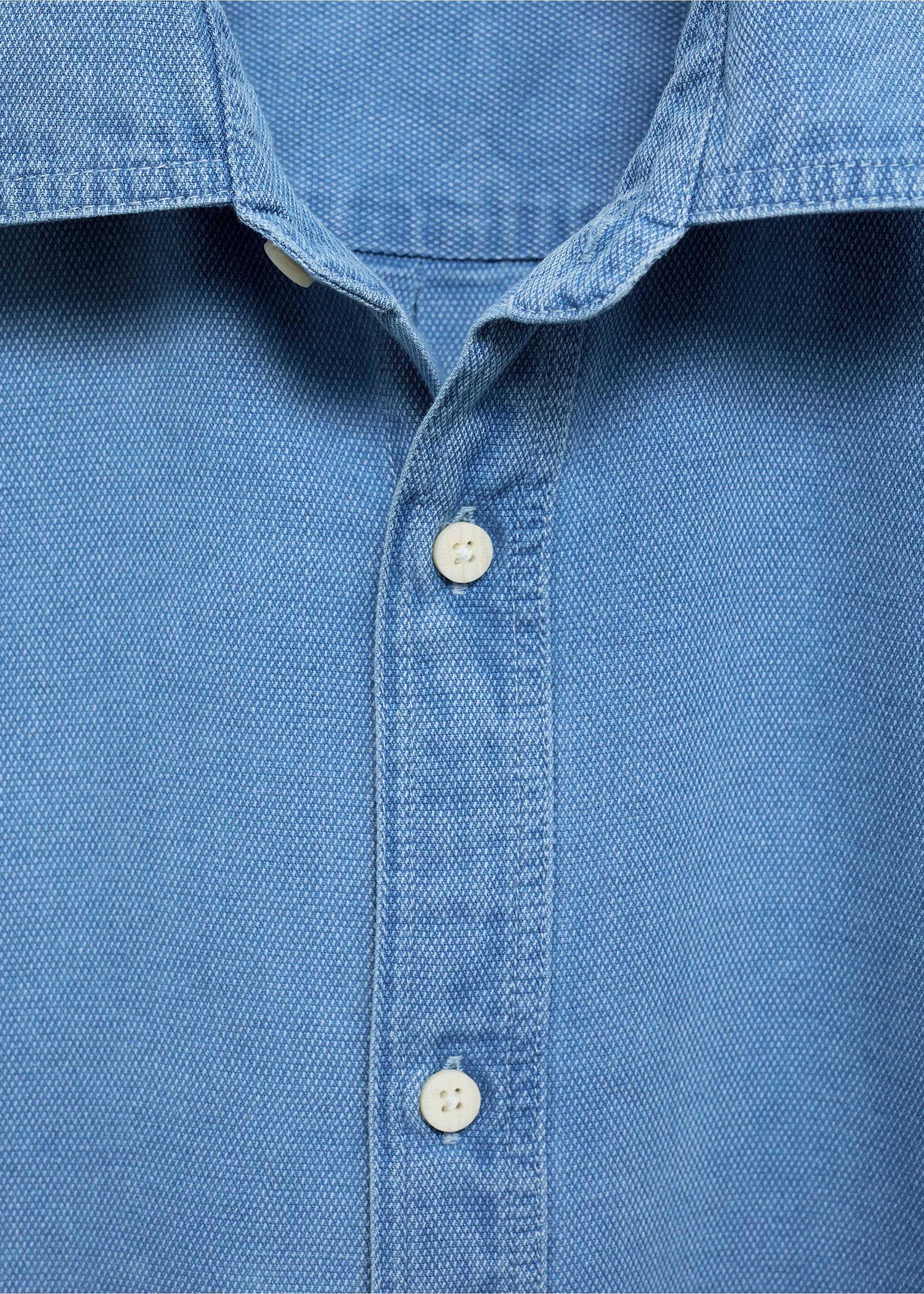 Cotton slim-fit t-shirt - Details of the article 8, Blue. Ref: 77046352-00.