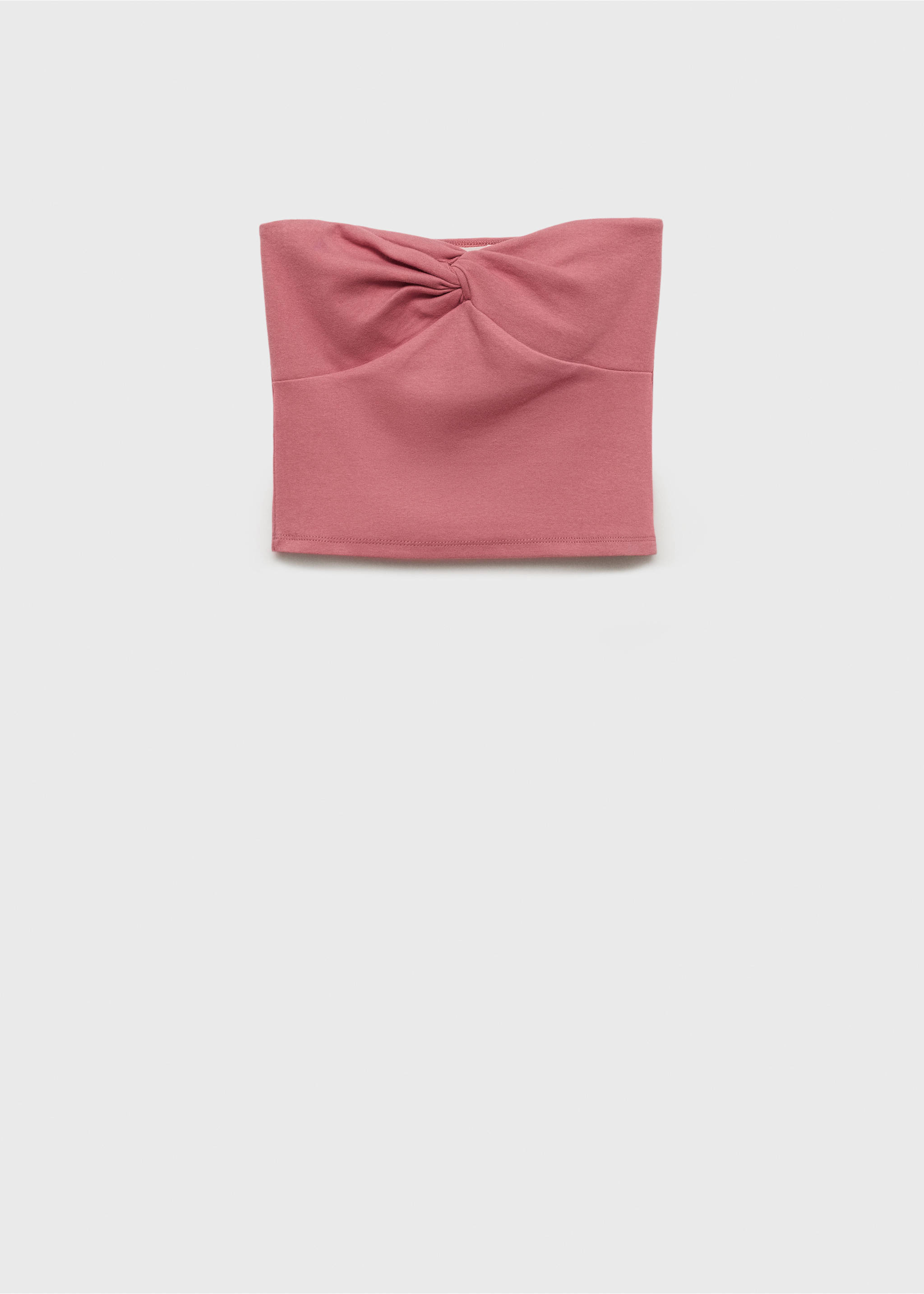 Crop top nœud - Article sans modèle, Rose pastel. Ref: 77046359-00.