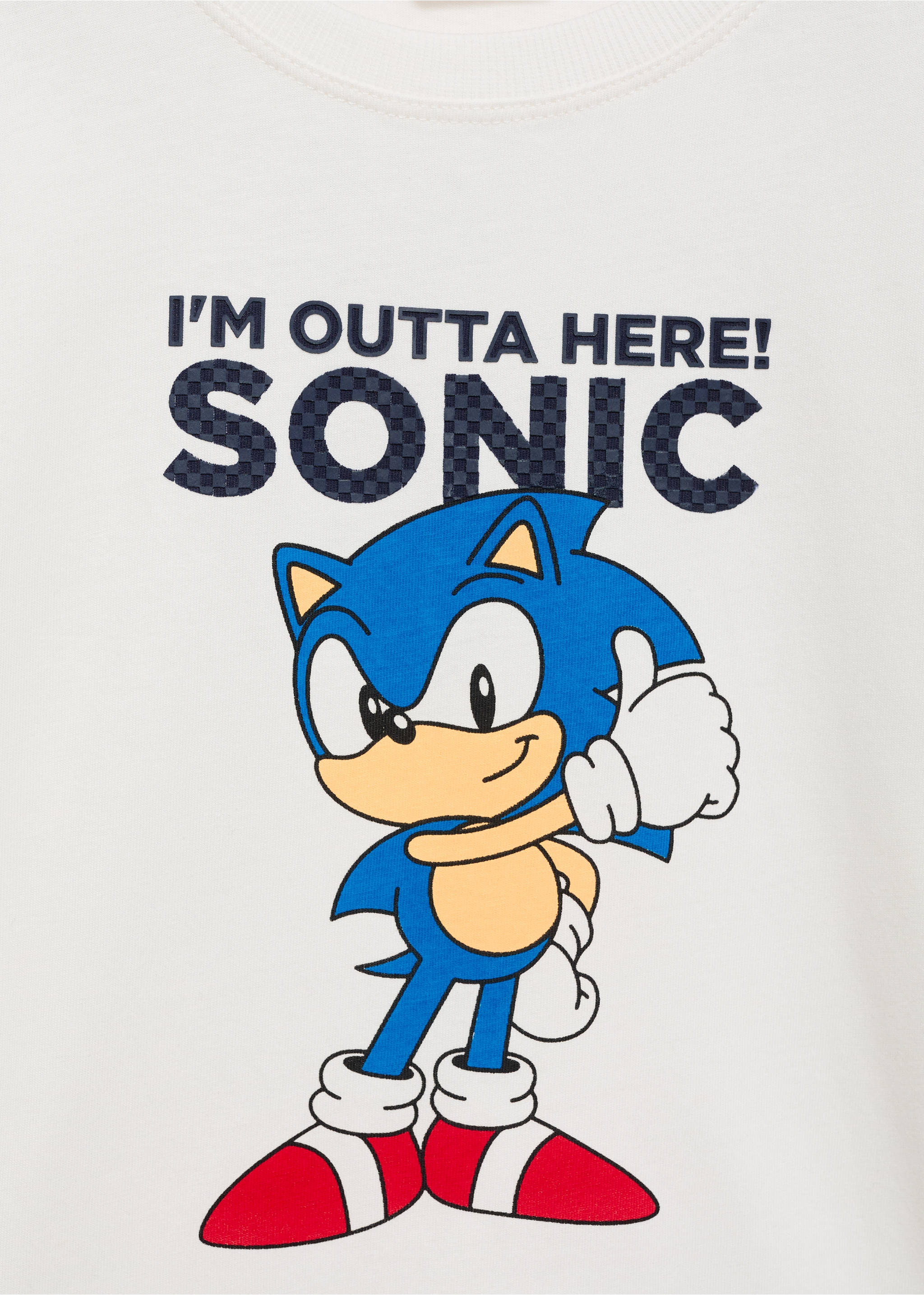 T-Shirt Sonic mit Relief - Detail des Artikels 8, Cremeweiß. Ref: 77046723-00.
