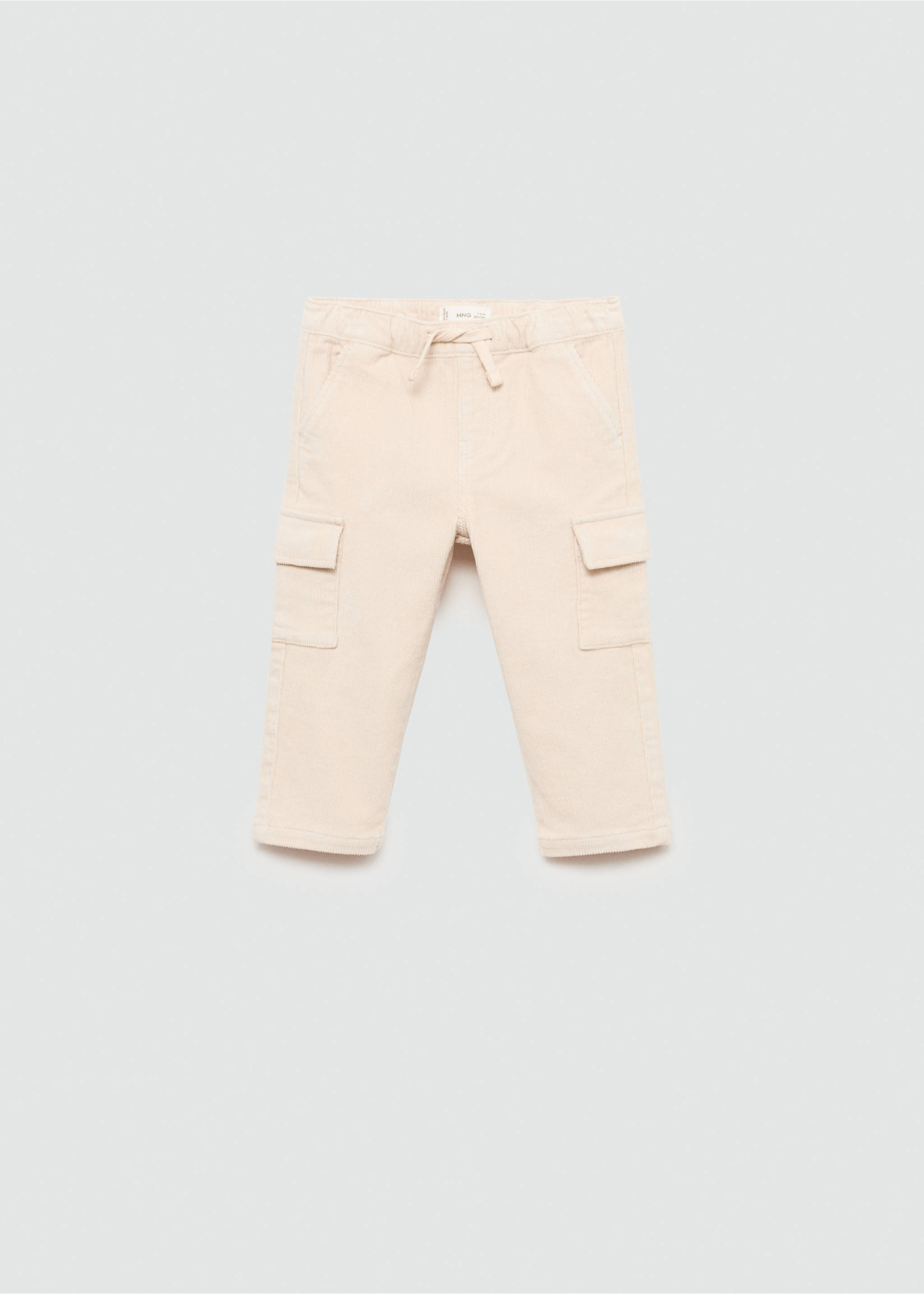 Corduroy cargo trousers - Article without model, Ecru. Ref: 77046724-00.