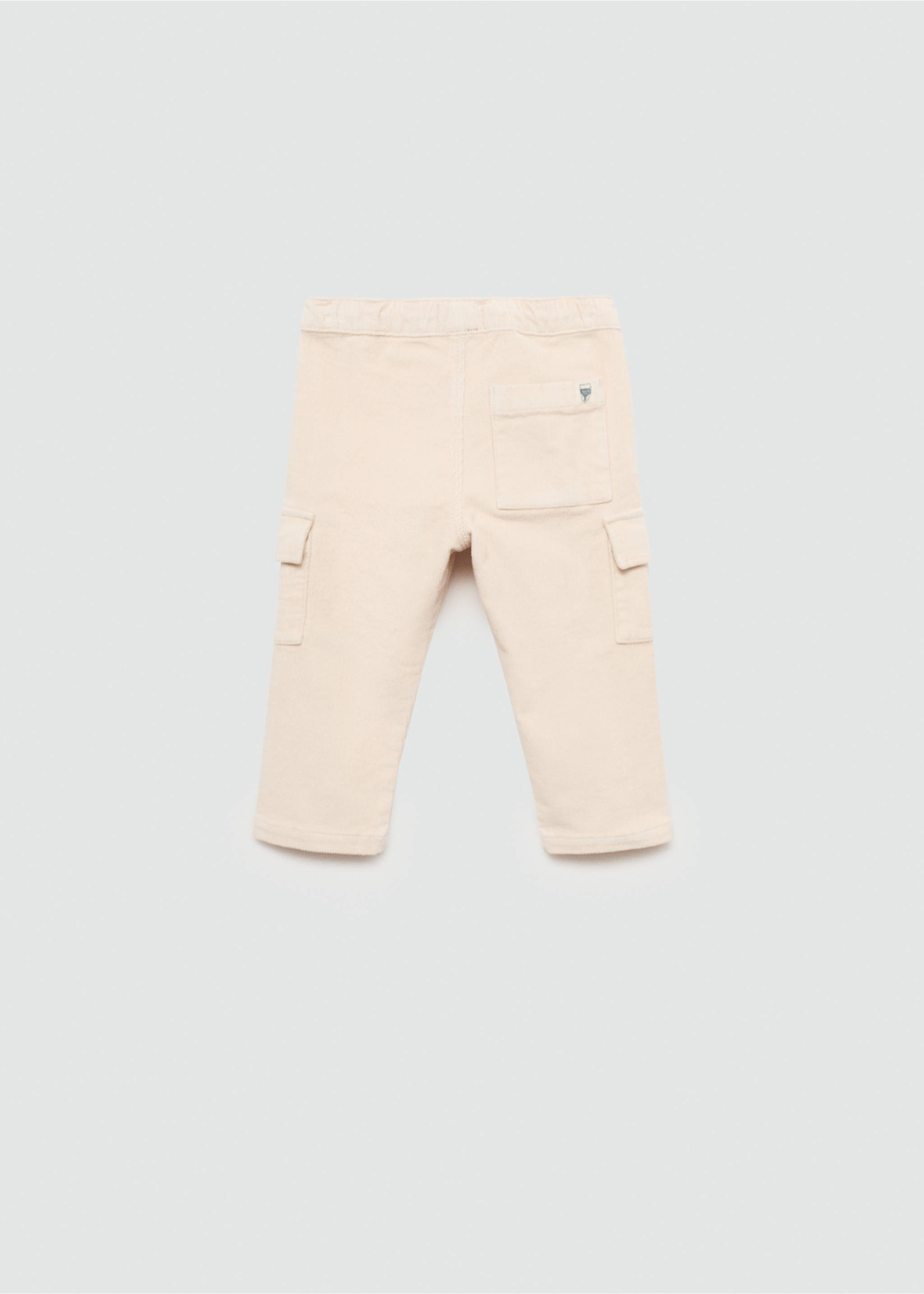 Corduroy cargo trousers - Reverse of the article, Ecru. Ref: 77046724-00.