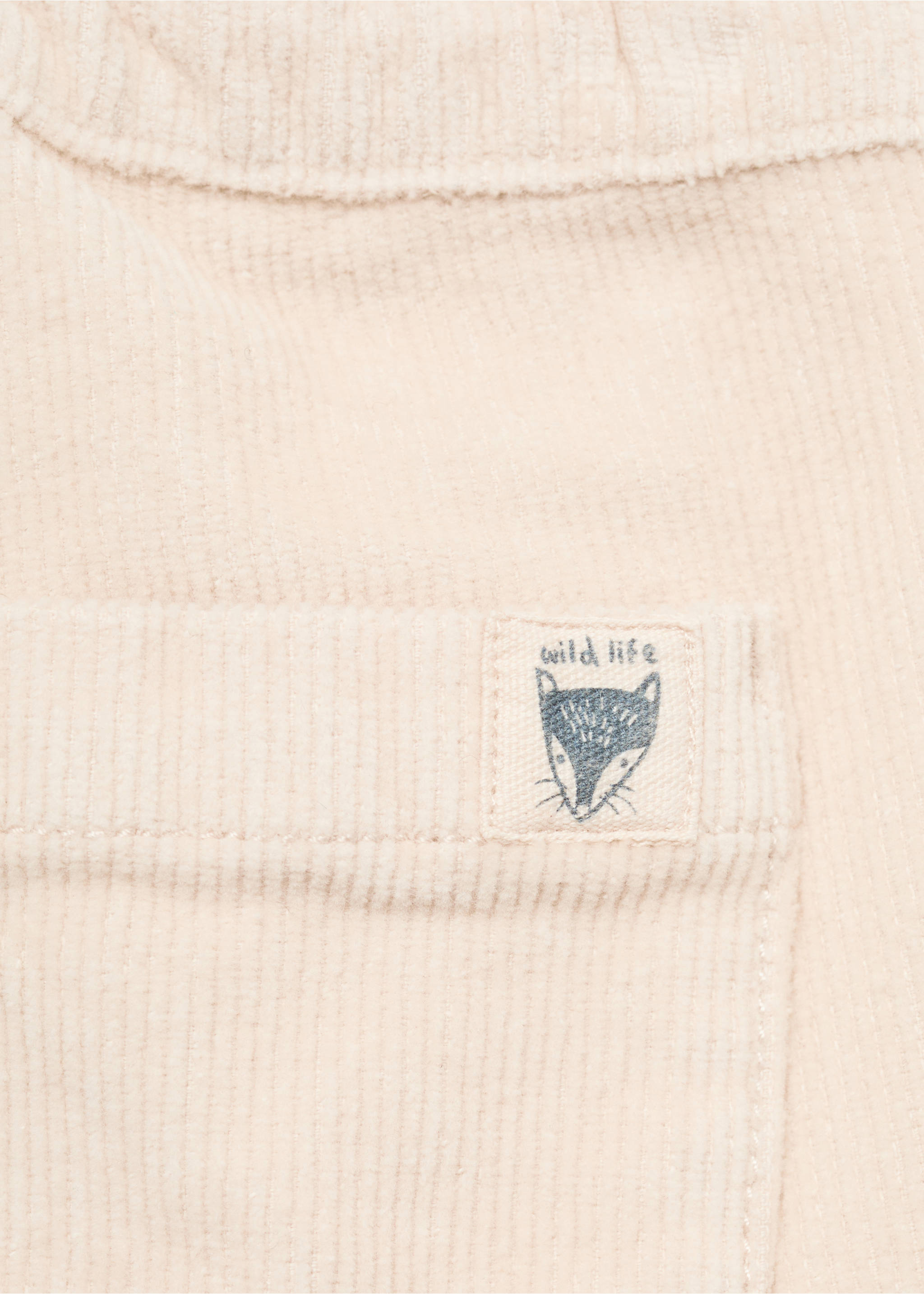 Corduroy cargo trousers - Details of the article 0, Ecru. Ref: 77046724-00.