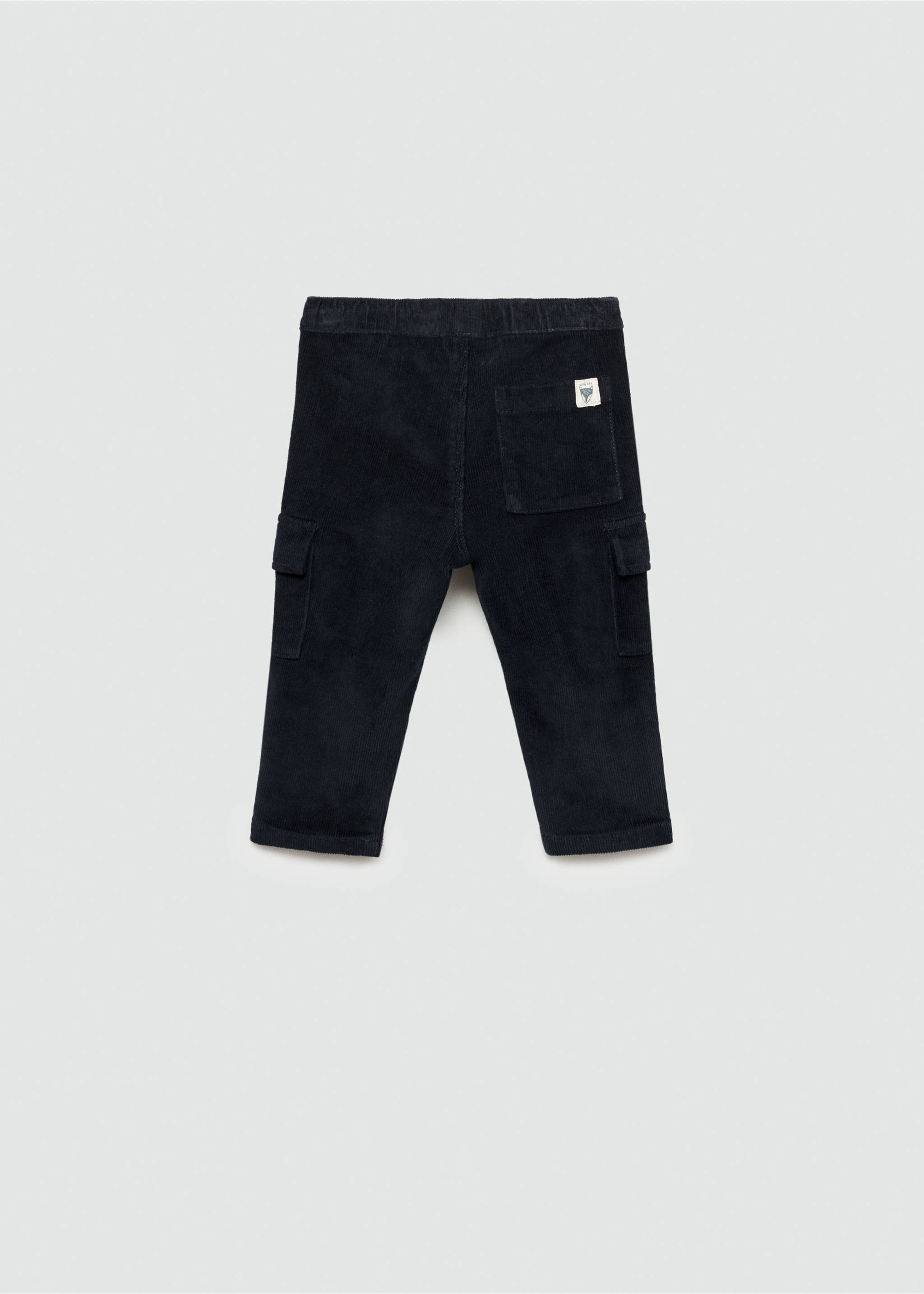 Corduroy cargo trousers - Reverse of the article, Dark Navy. Ref: 77046724-00.