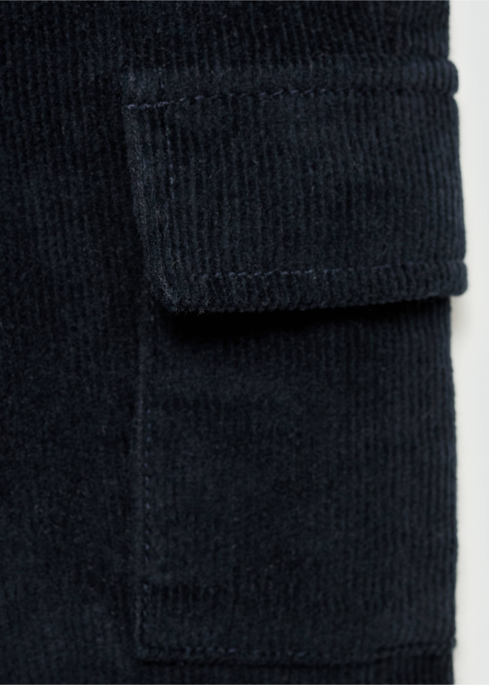 Corduroy cargo trousers - Details of the article 0, Dark Navy. Ref: 77046724-00.