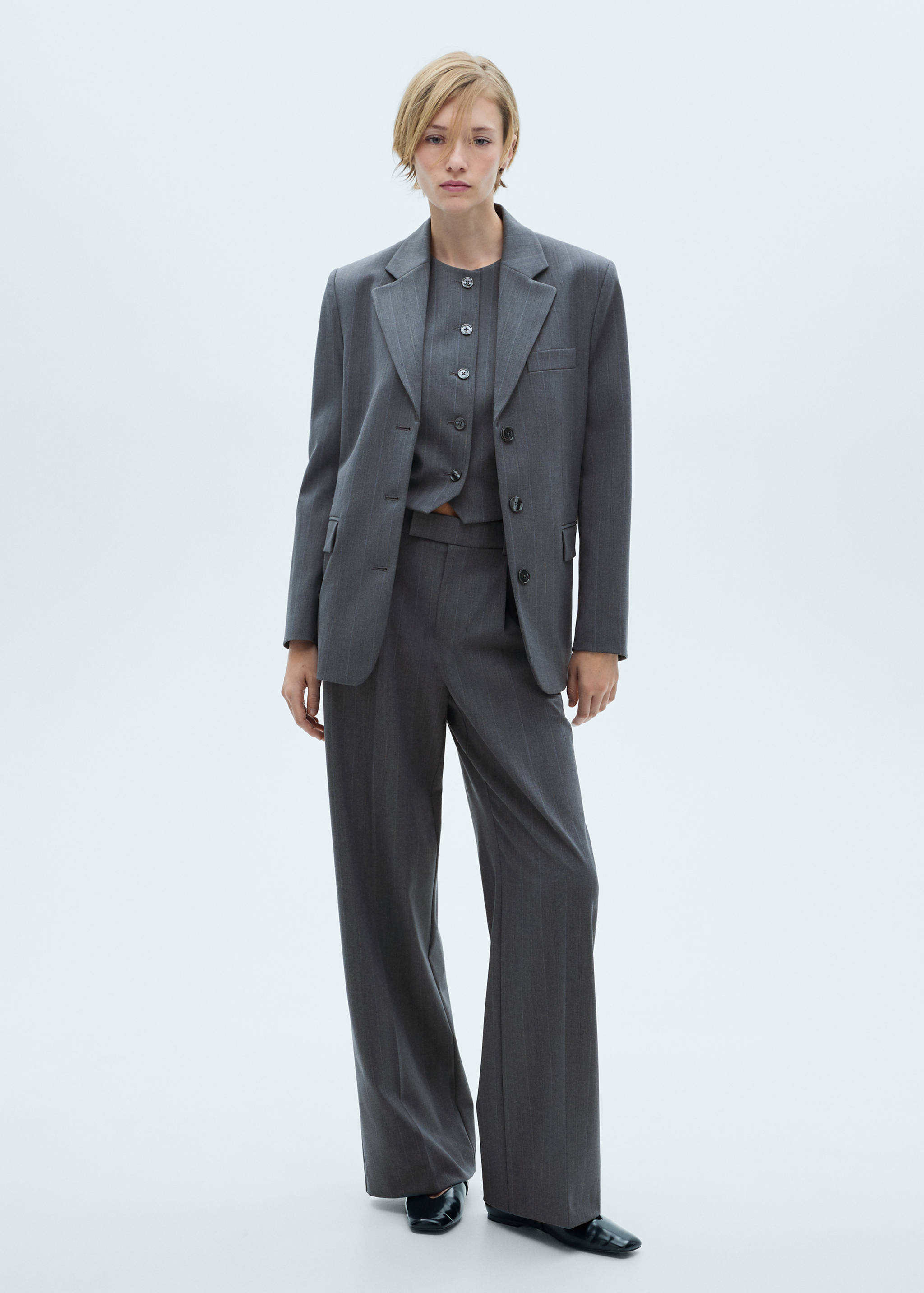 Pinstripe suit blazer - General plane