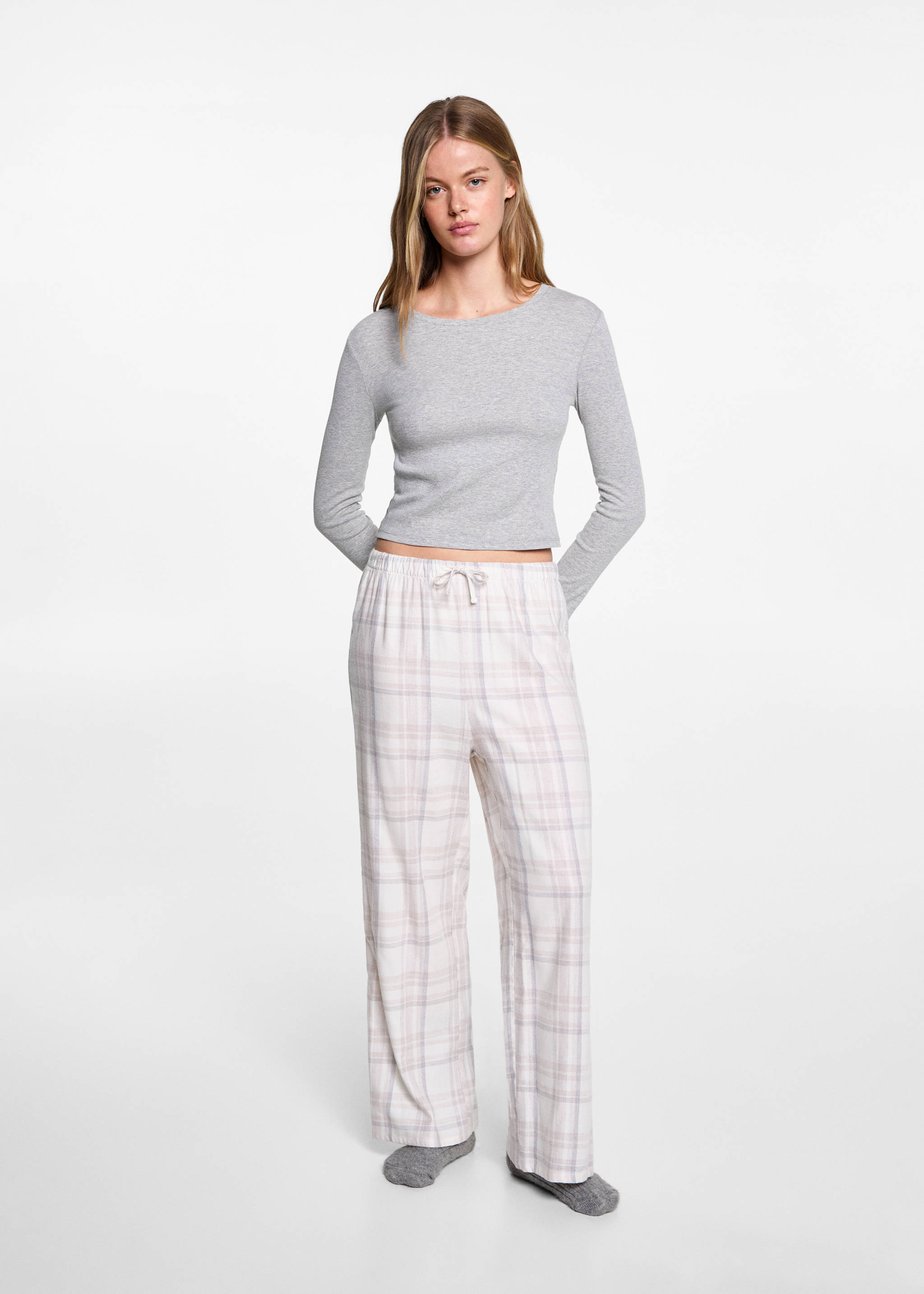 Checked cotton pyjamas - General plane