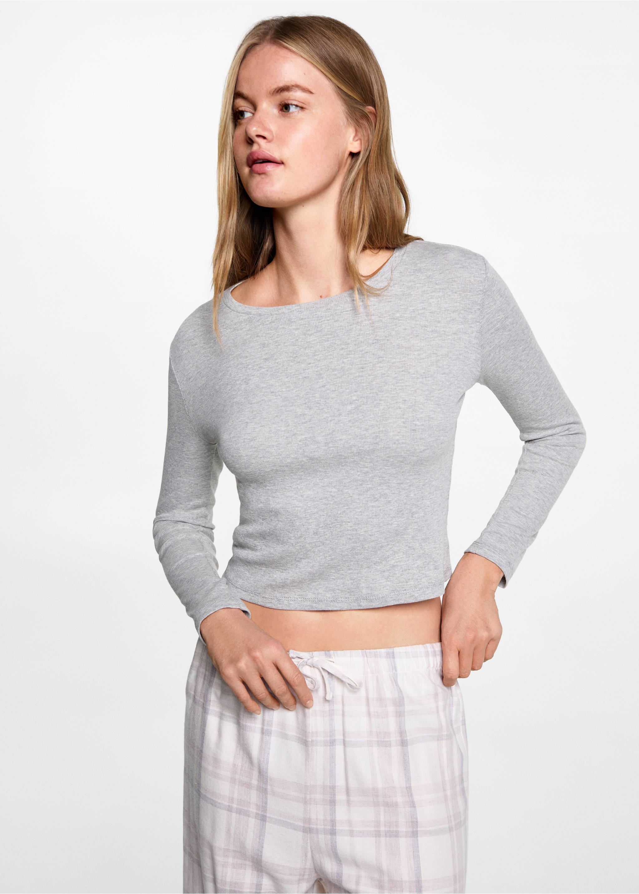 Checked cotton pyjamas - Medium plane, Beige. Ref: 77046728-00.