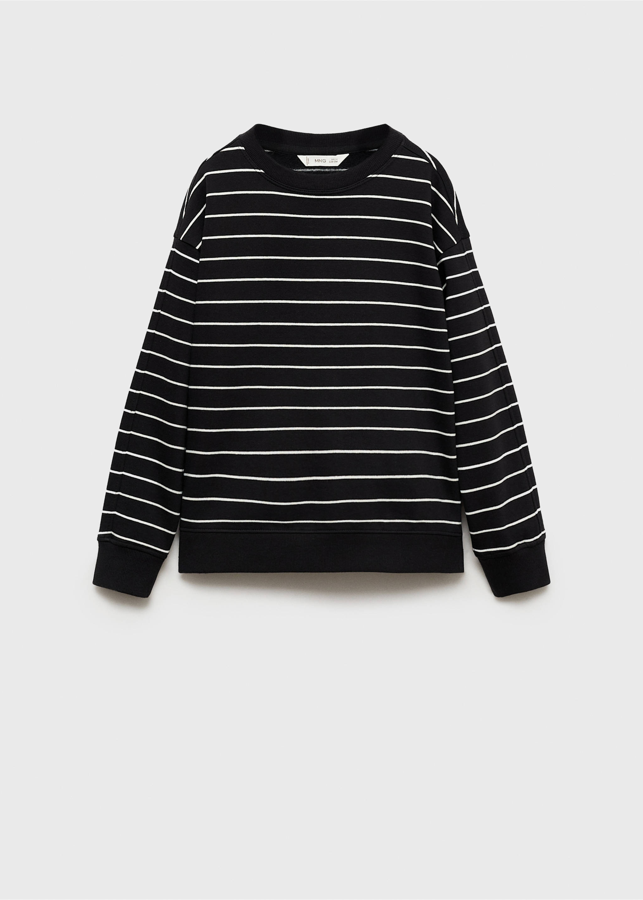 Striped cotton-blend sweatshirt - Article without model, Black. Ref: 77046734-00.