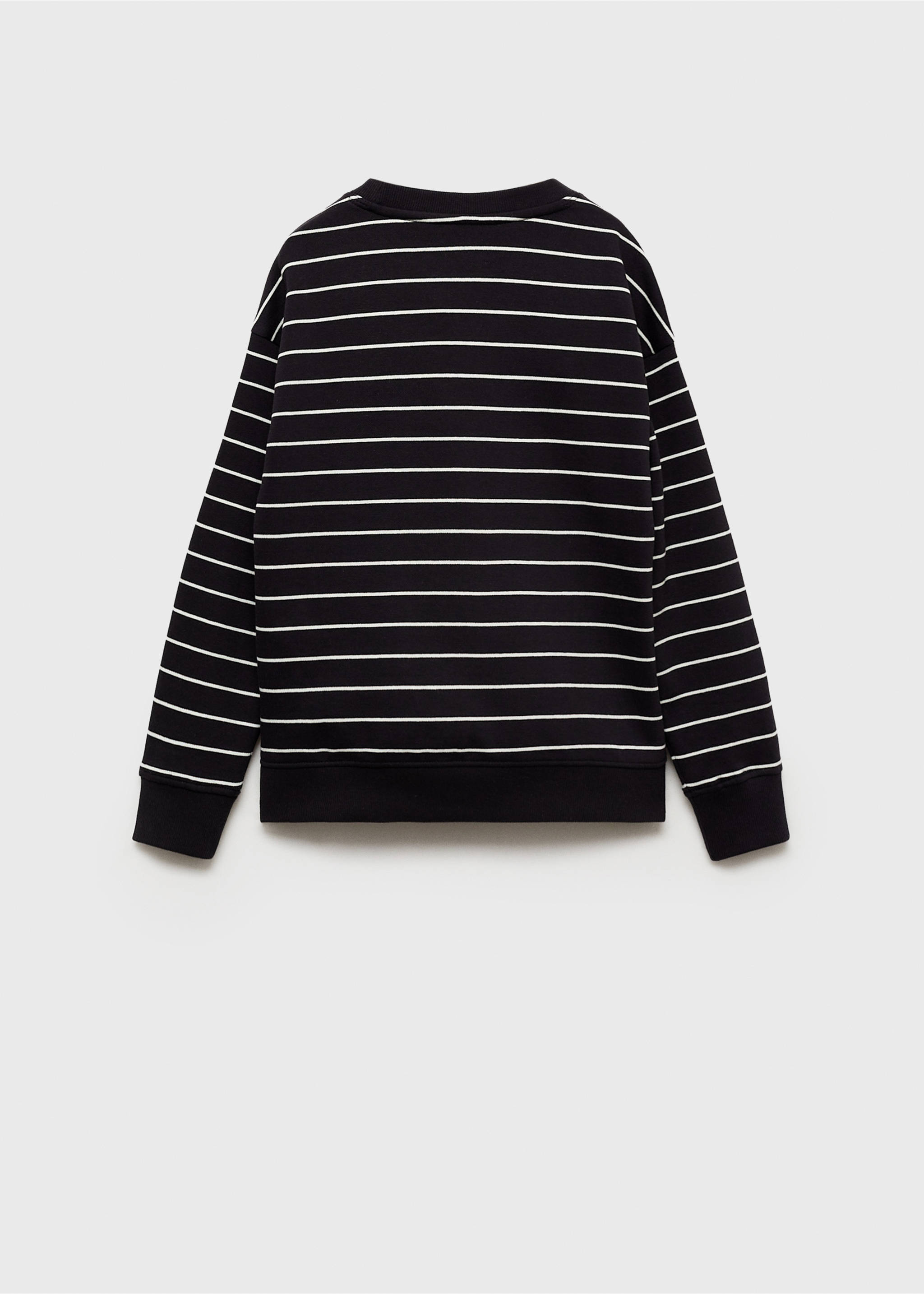 Striped cotton-blend sweatshirt - Reverse of the article, Black. Ref: 77046734-00.