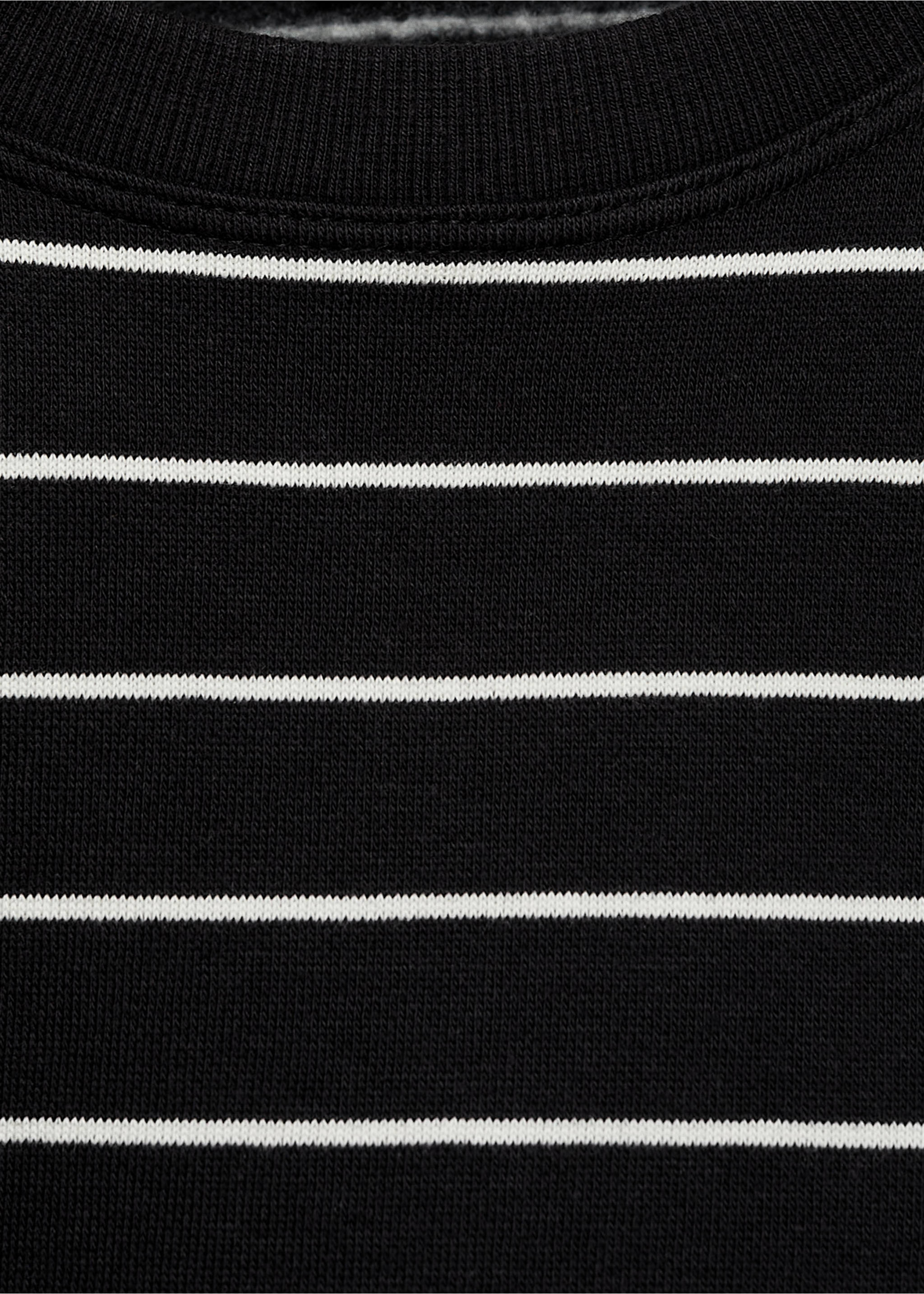 Striped cotton-blend sweatshirt - Details of the article 8, Black. Ref: 77046734-00.