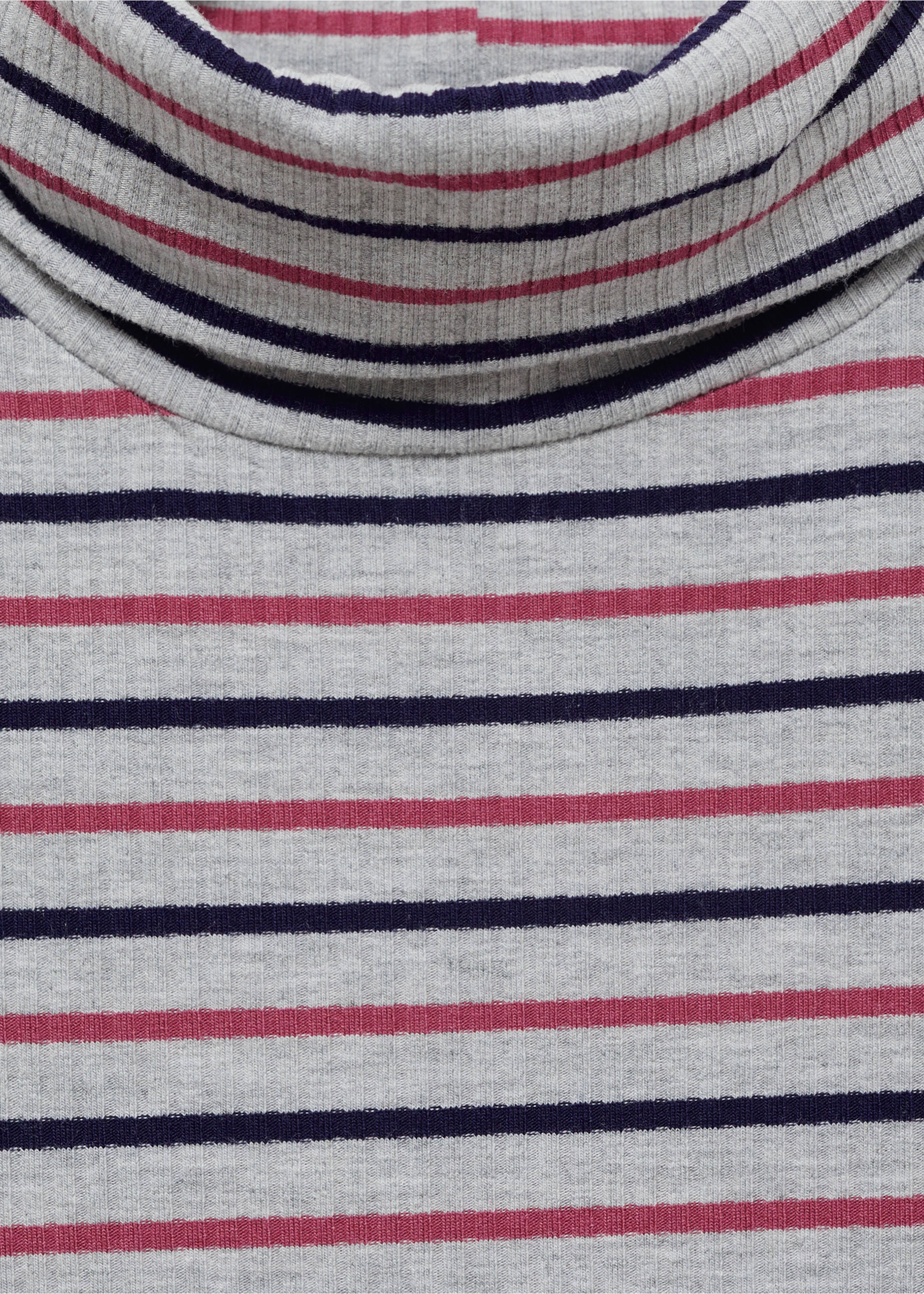 Vestido cuello vuelto rayas - Detalle del artículo 8, Gris medio vigoré. Ref: 77046738-00.