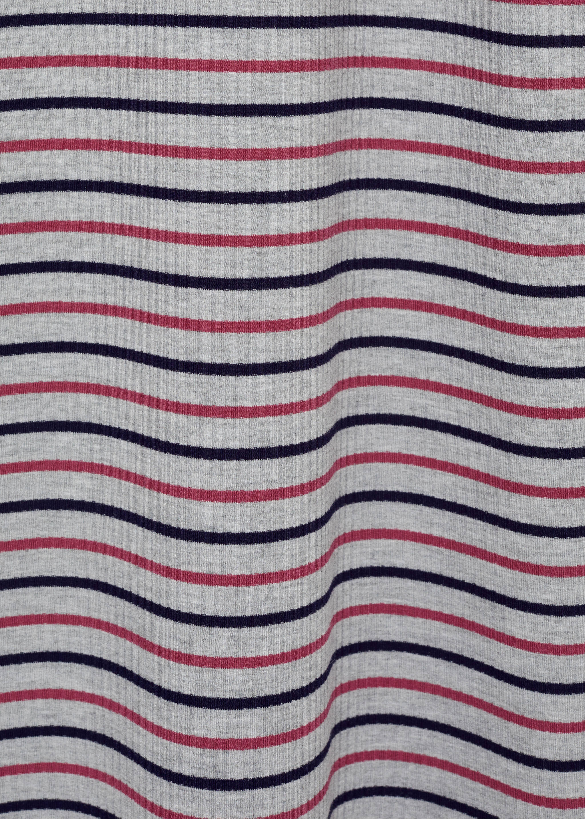 Vestido cuello vuelto rayas - Detalle del artículo 0, Gris medio vigoré. Ref: 77046738-00.