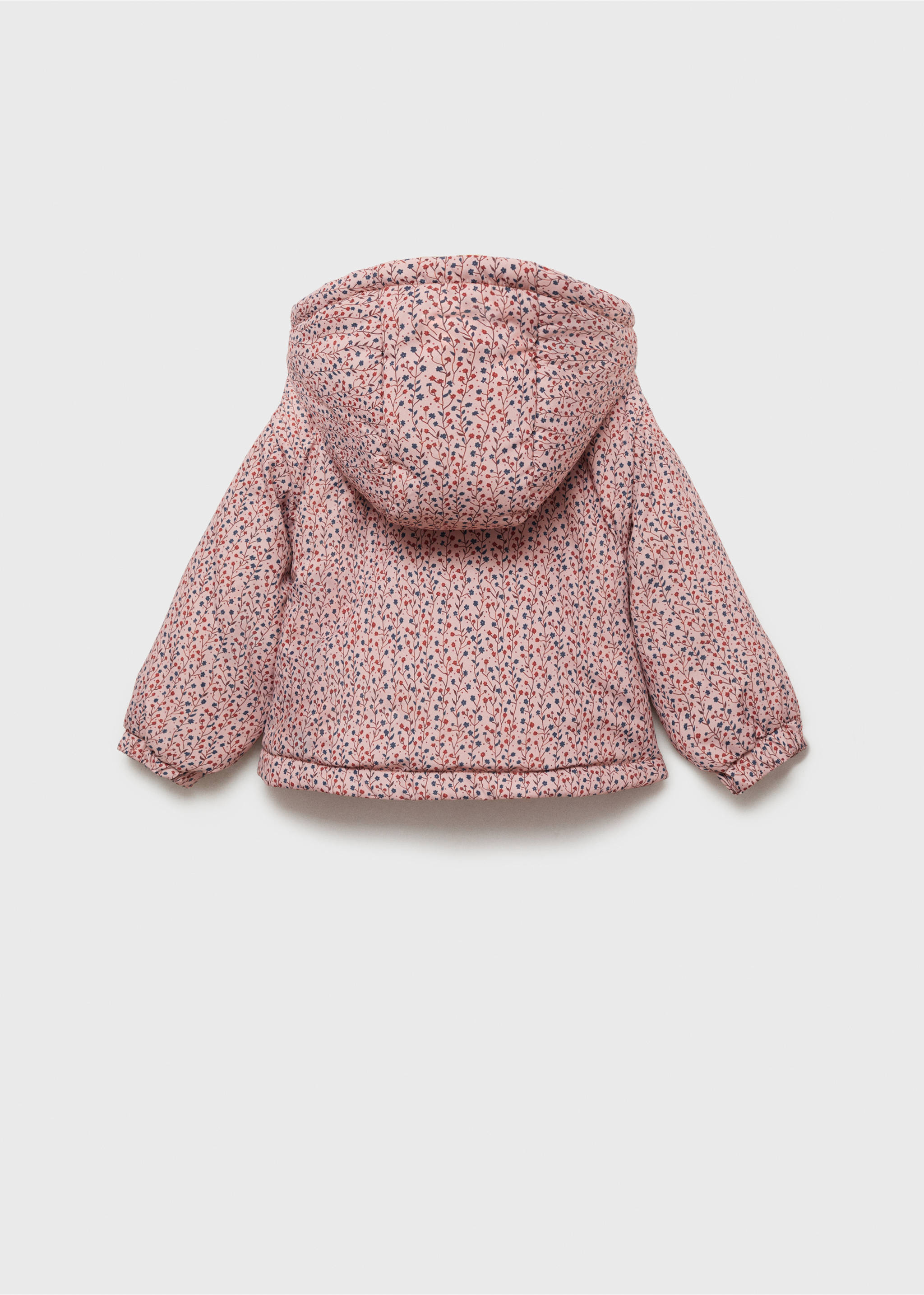 Flowers print quilted anorak - Reverse of the article, Pink. Ref: 77046739-00.