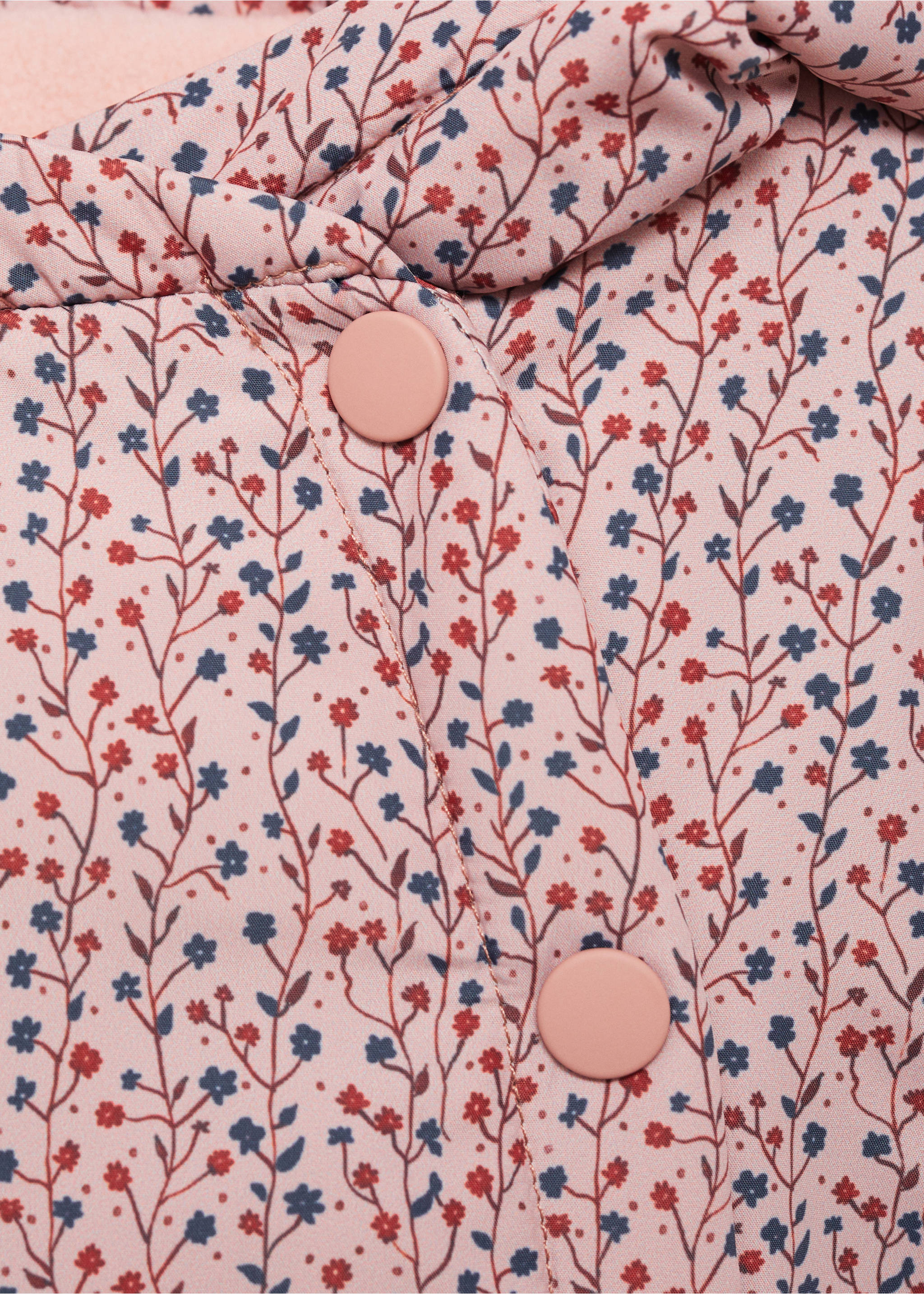Flowers print quilted anorak - Details of the article 8, Pink. Ref: 77046739-00.