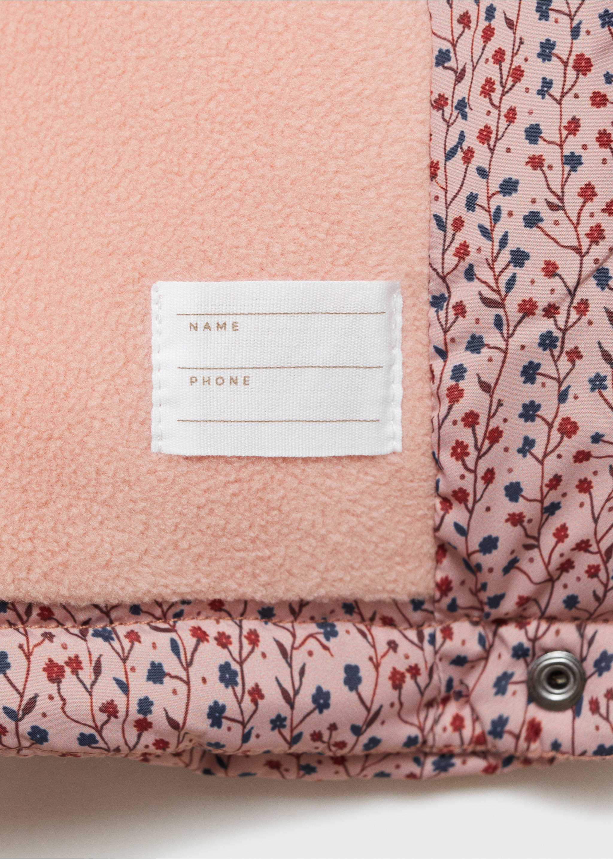 Flowers print quilted anorak - Details of the article 0, Pink. Ref: 77046739-00.