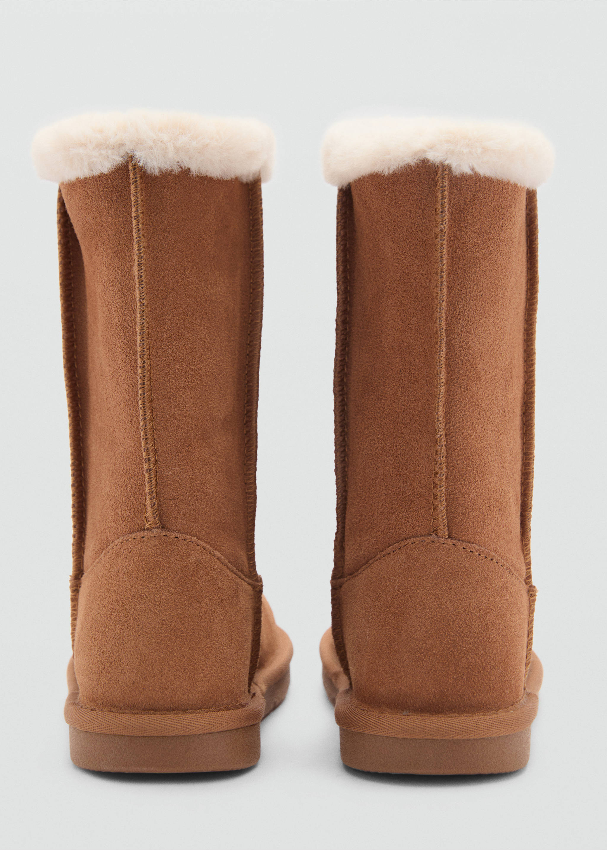 Leather boots with fur interior - Details of the article 2, Medium Brown. Ref: 77046744-00.