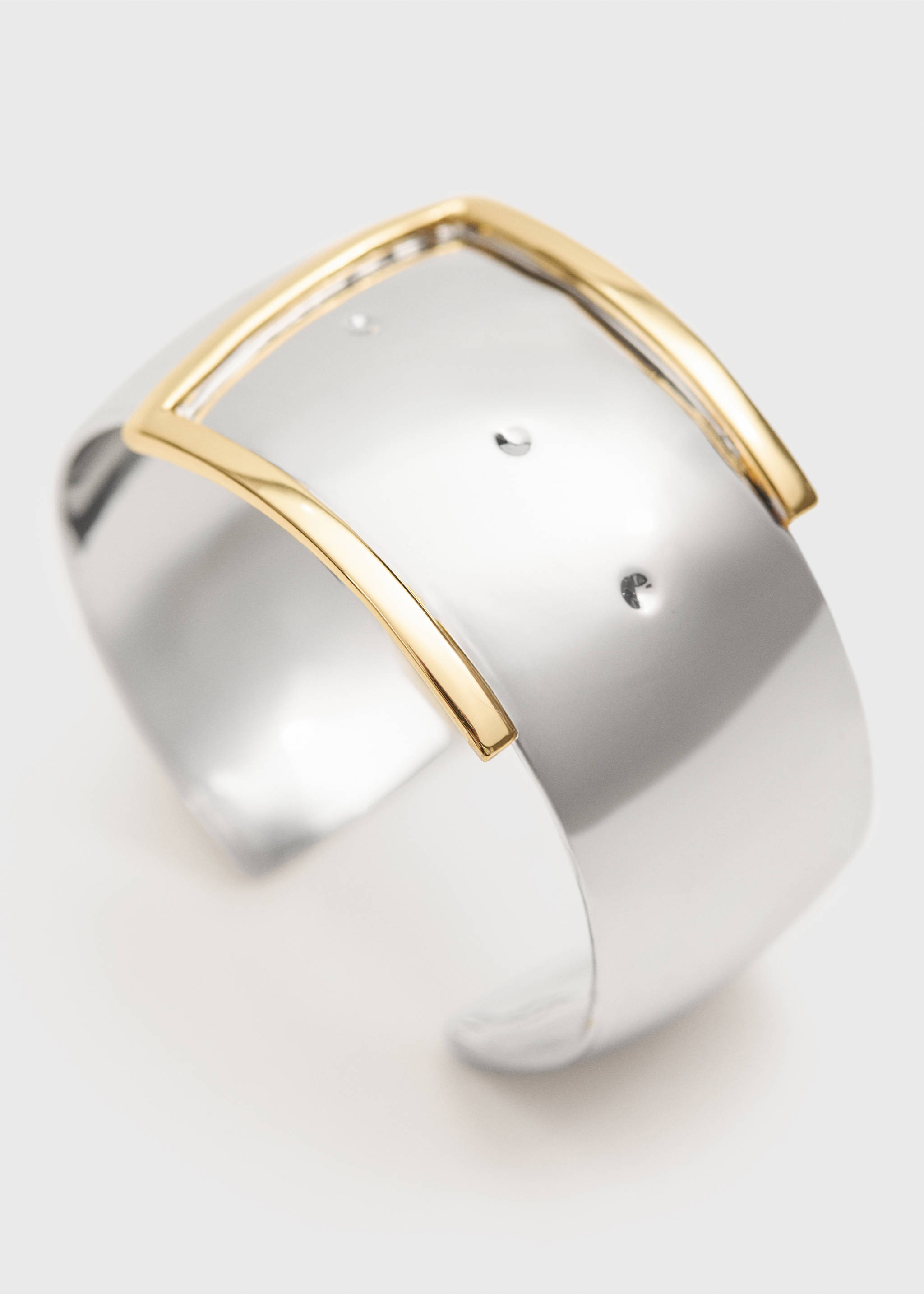 Buckle-design bracelet - Details of the article 1, Silver. Ref: 77046750-00.