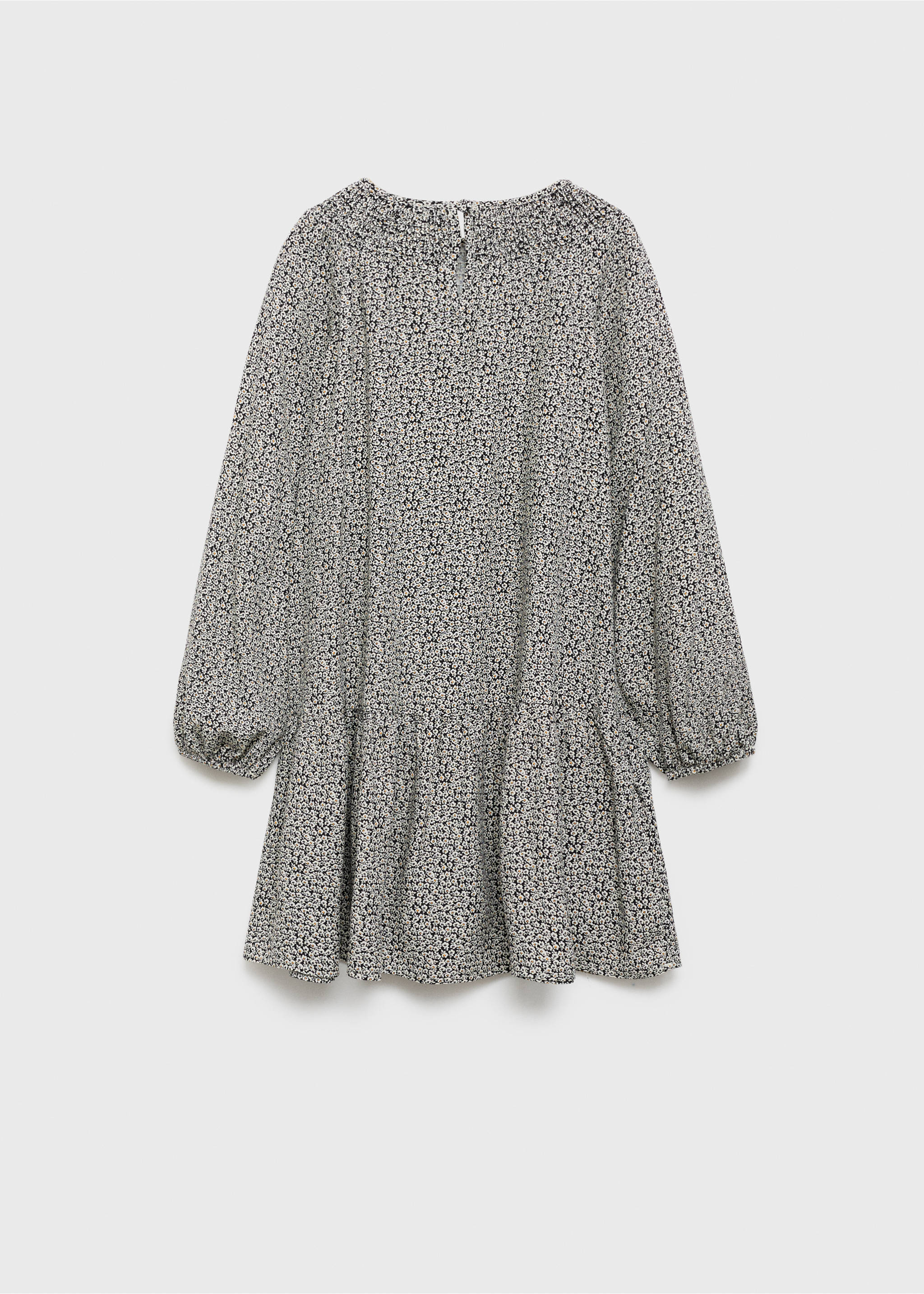 Floral print dress - Reverse of the article, Black. Ref: 77046752-00.