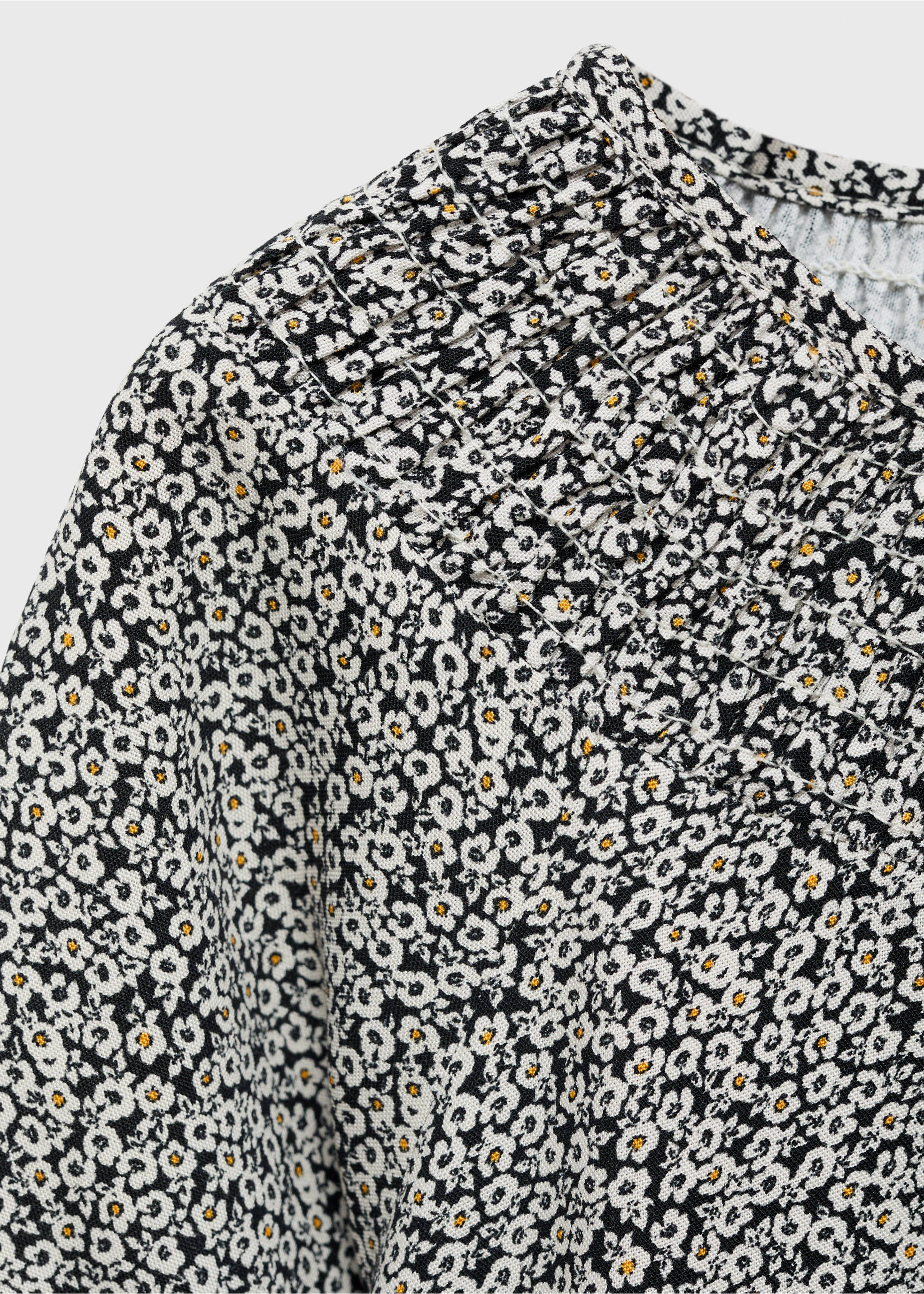 Floral print dress - Details of the article 8, Black. Ref: 77046752-00.