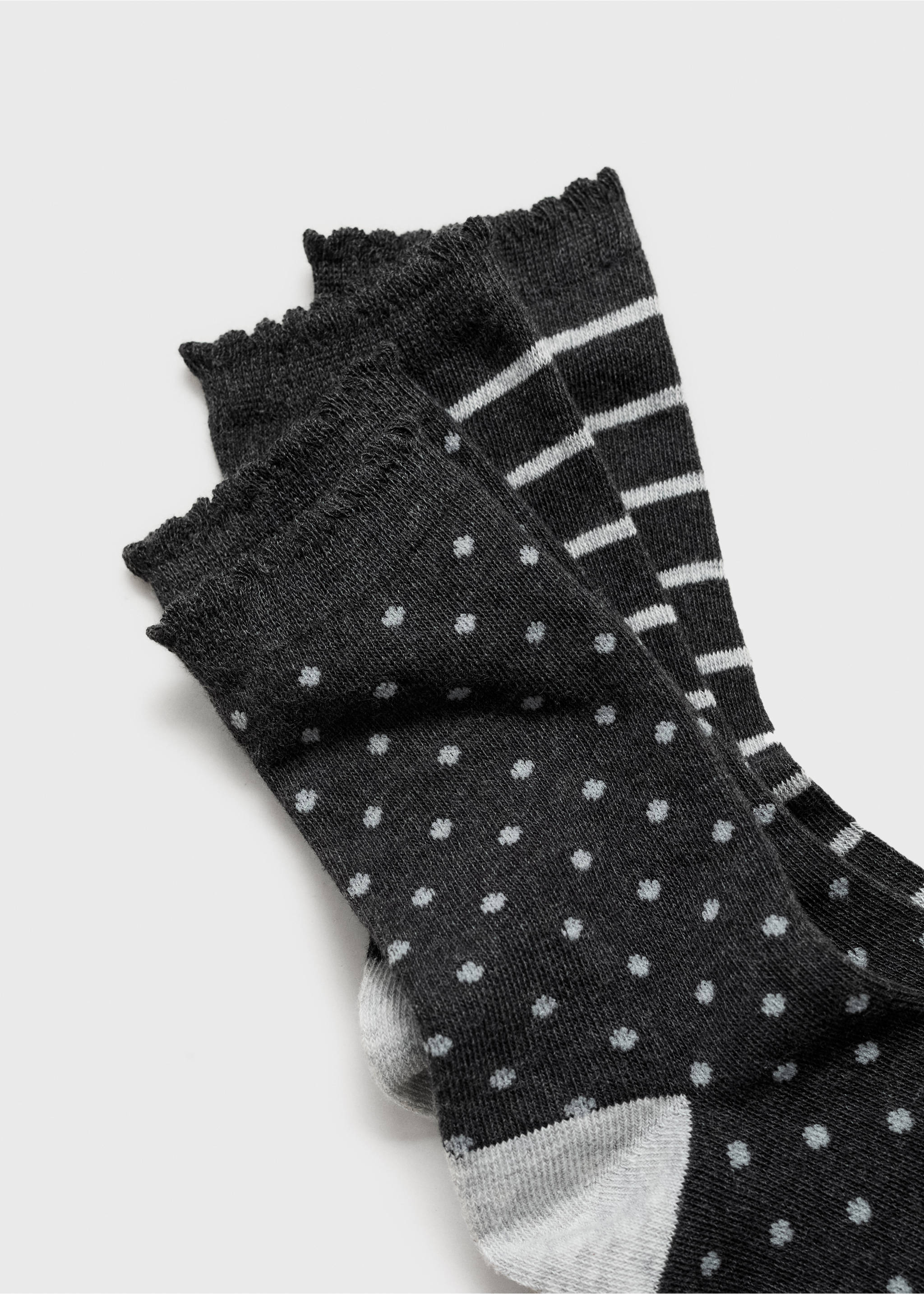 2 pack mixed socks - Details of the article 8, Charcoal. Ref: 77046755-00.