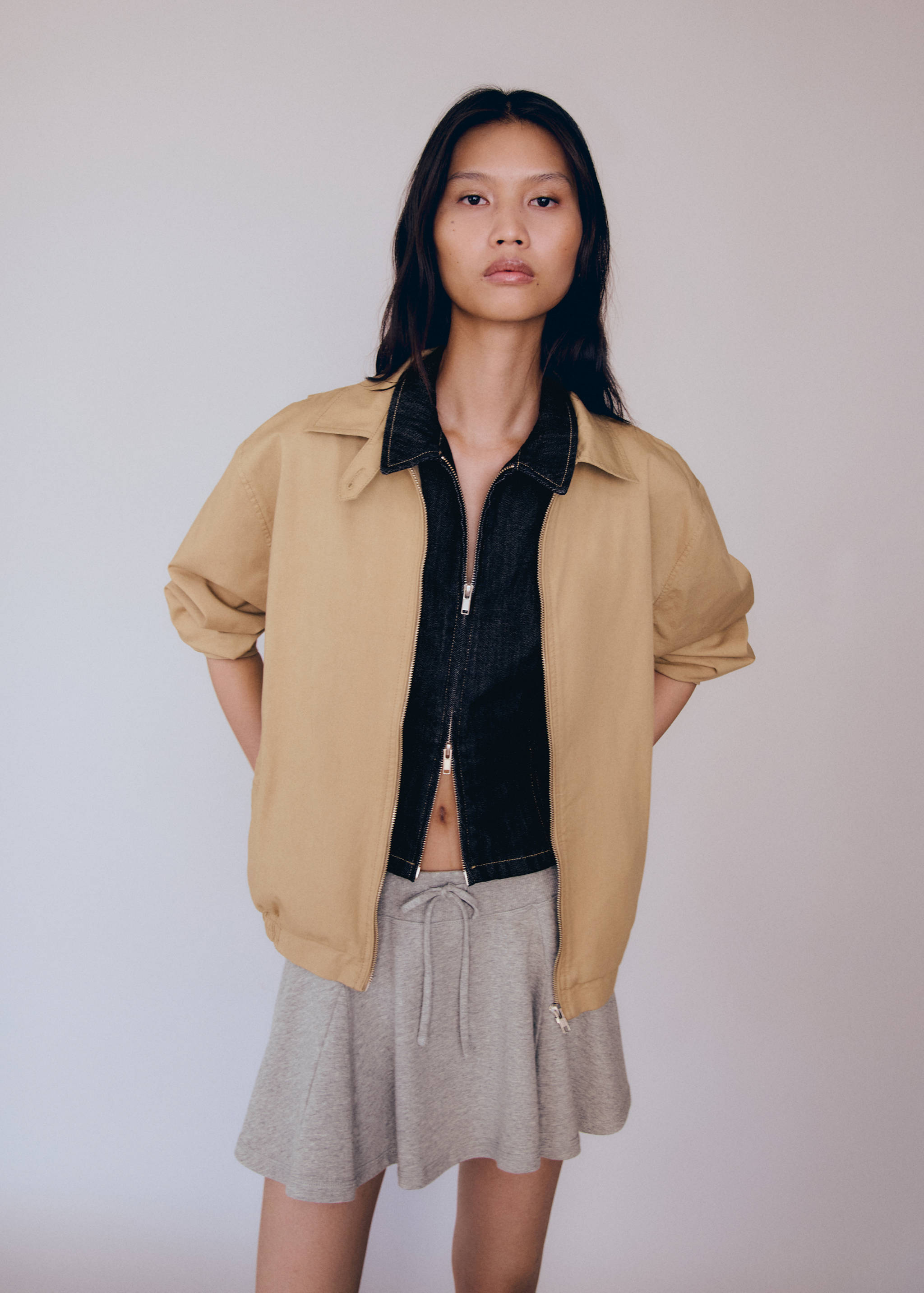 Jaqueta bomber oversize - Pla mig