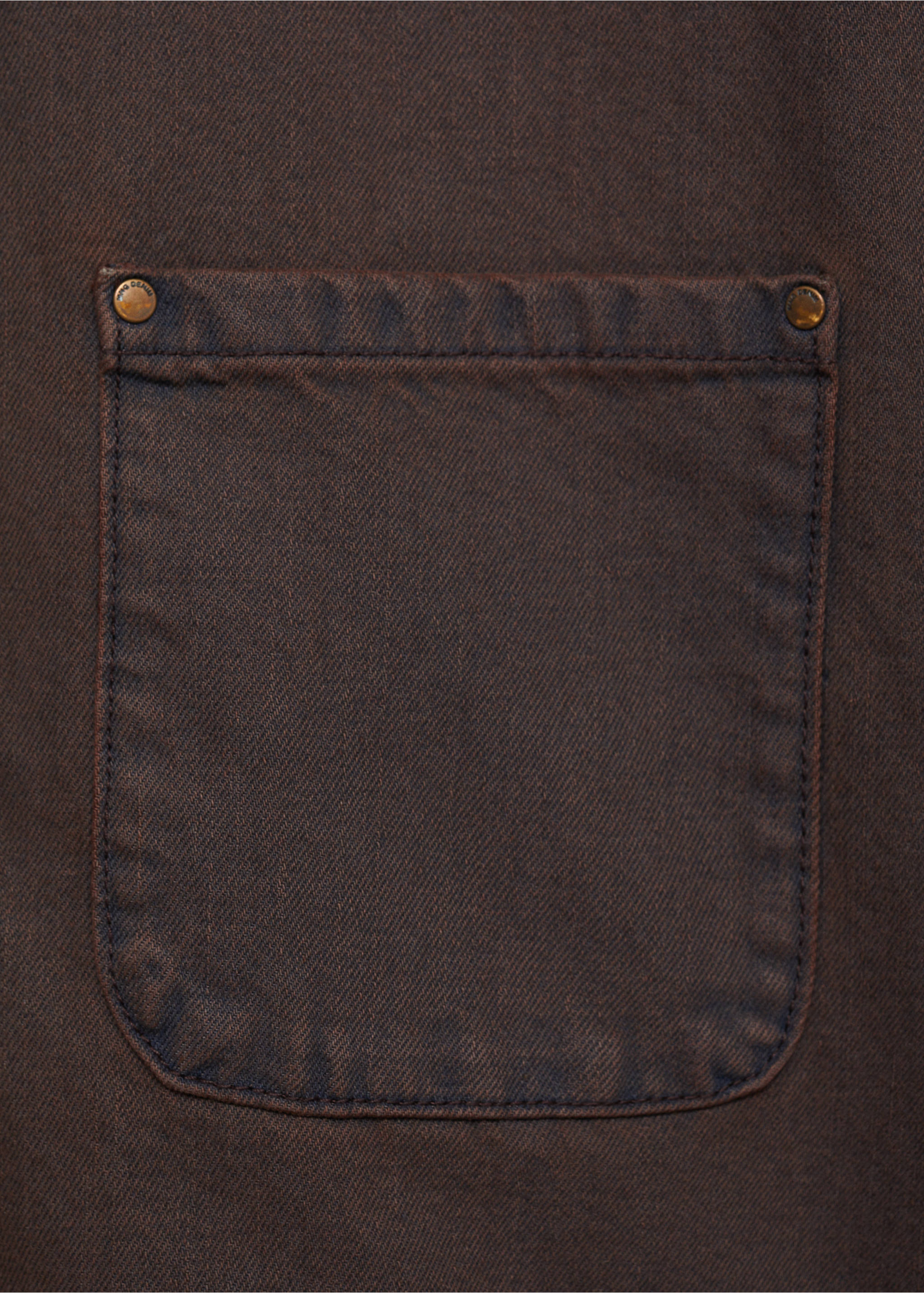 Denim parka with contrasting collar - Details of the article 0, Wine. Ref: 77047116-00.