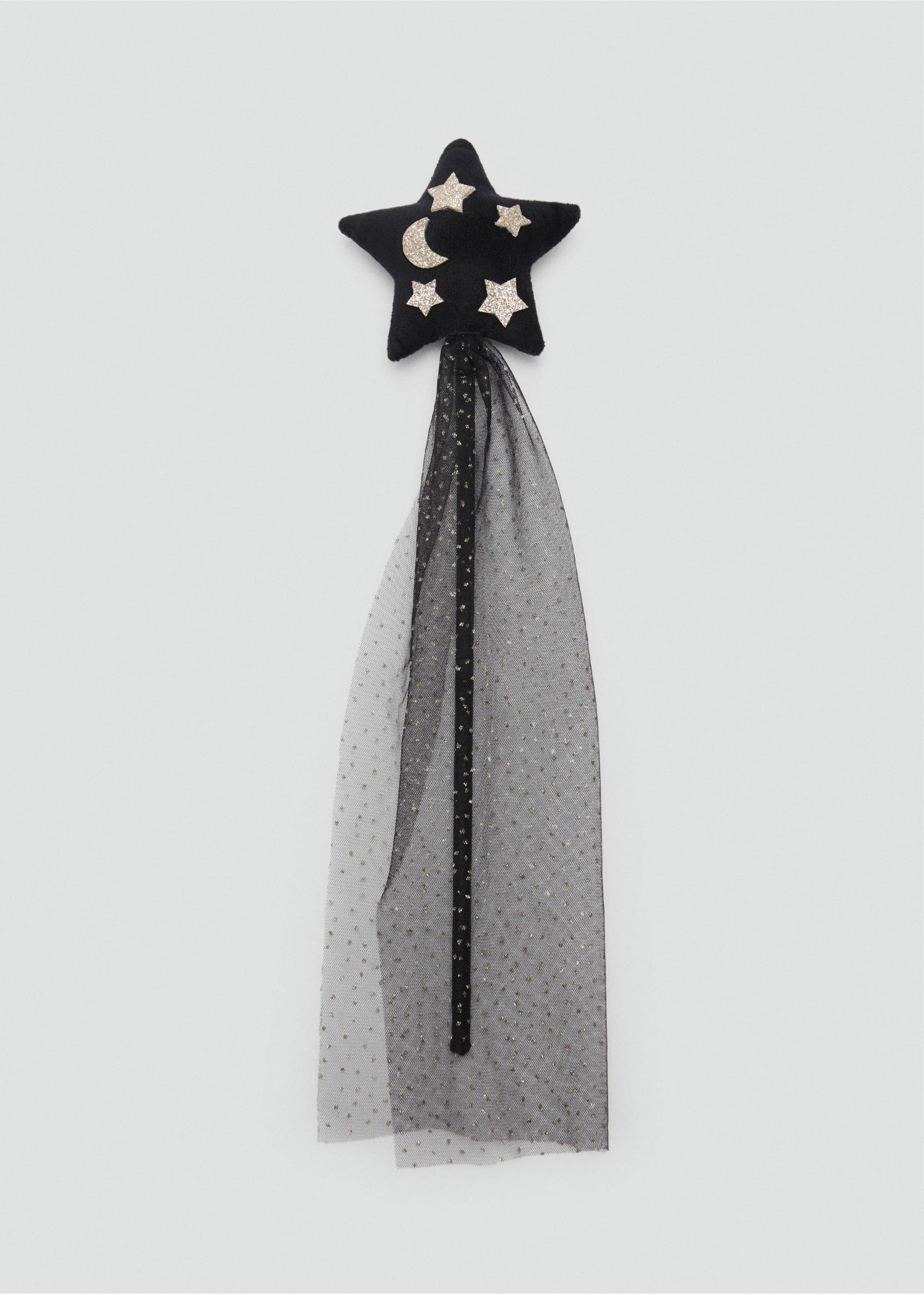 Zauberstab mit Glitterstern und Tüll - Artikel ohne Model, Schwarz. Ref: 77047121-00.