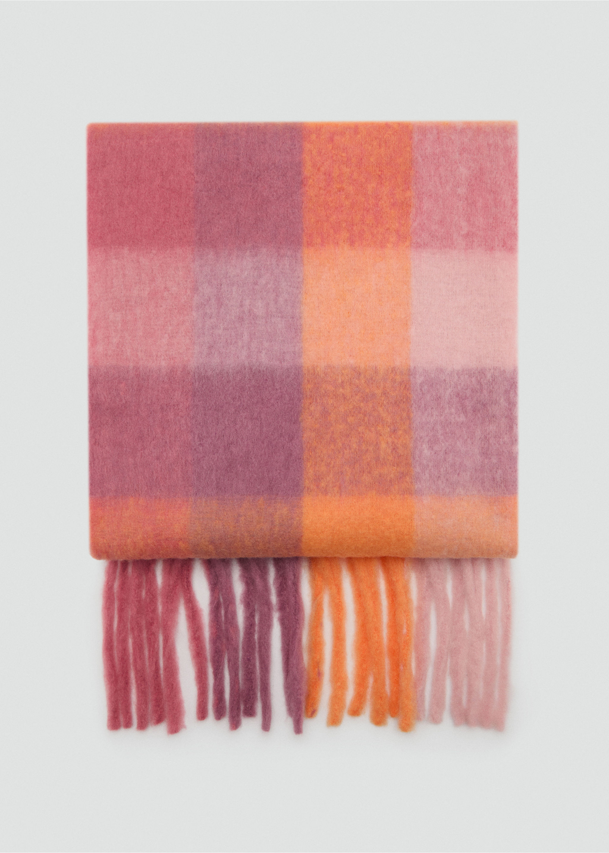 Fringed check scarf - Article without model