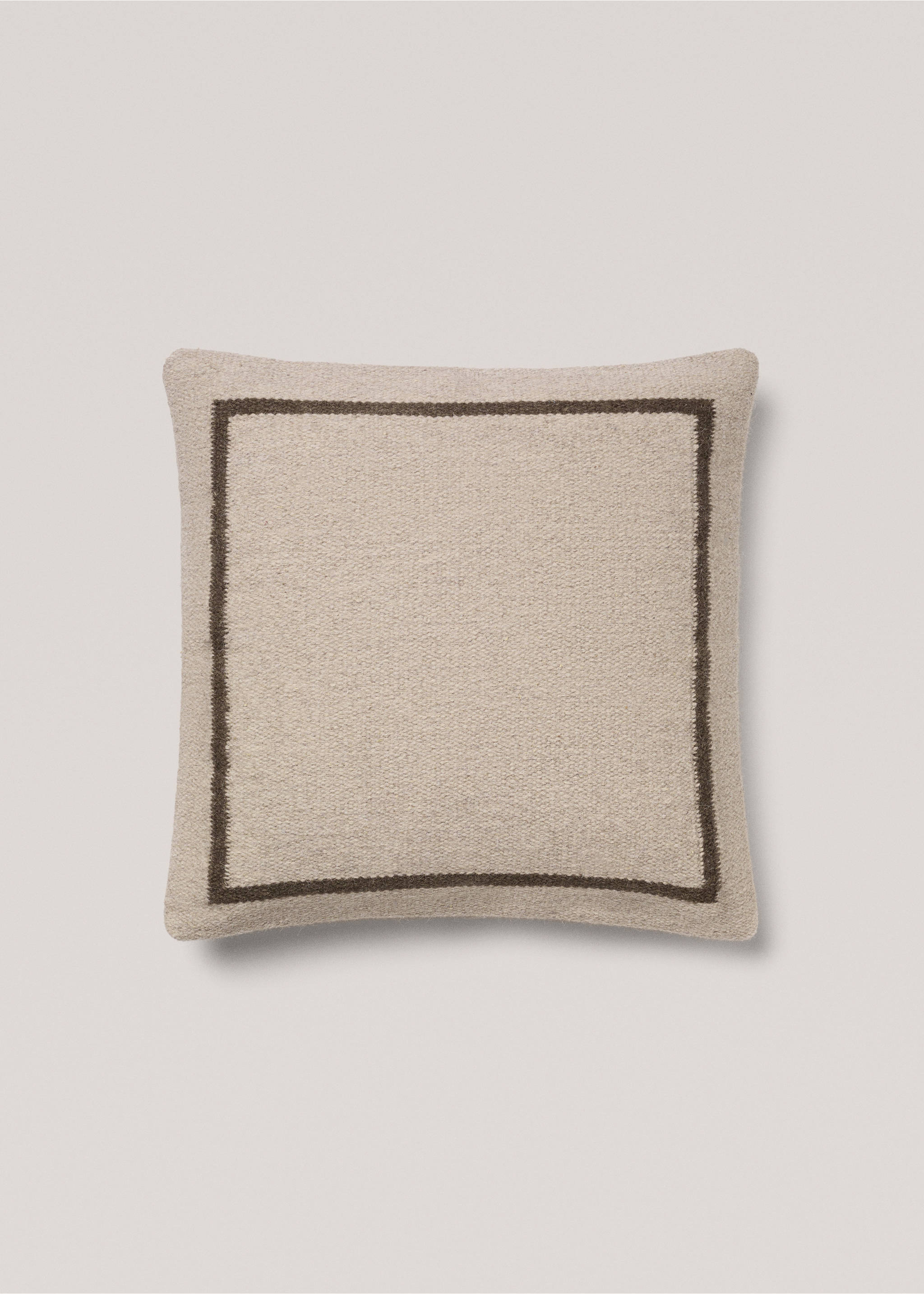 Housse coussin laine et coton - Article sans modèle, Marron. Ref: 77047644-00.