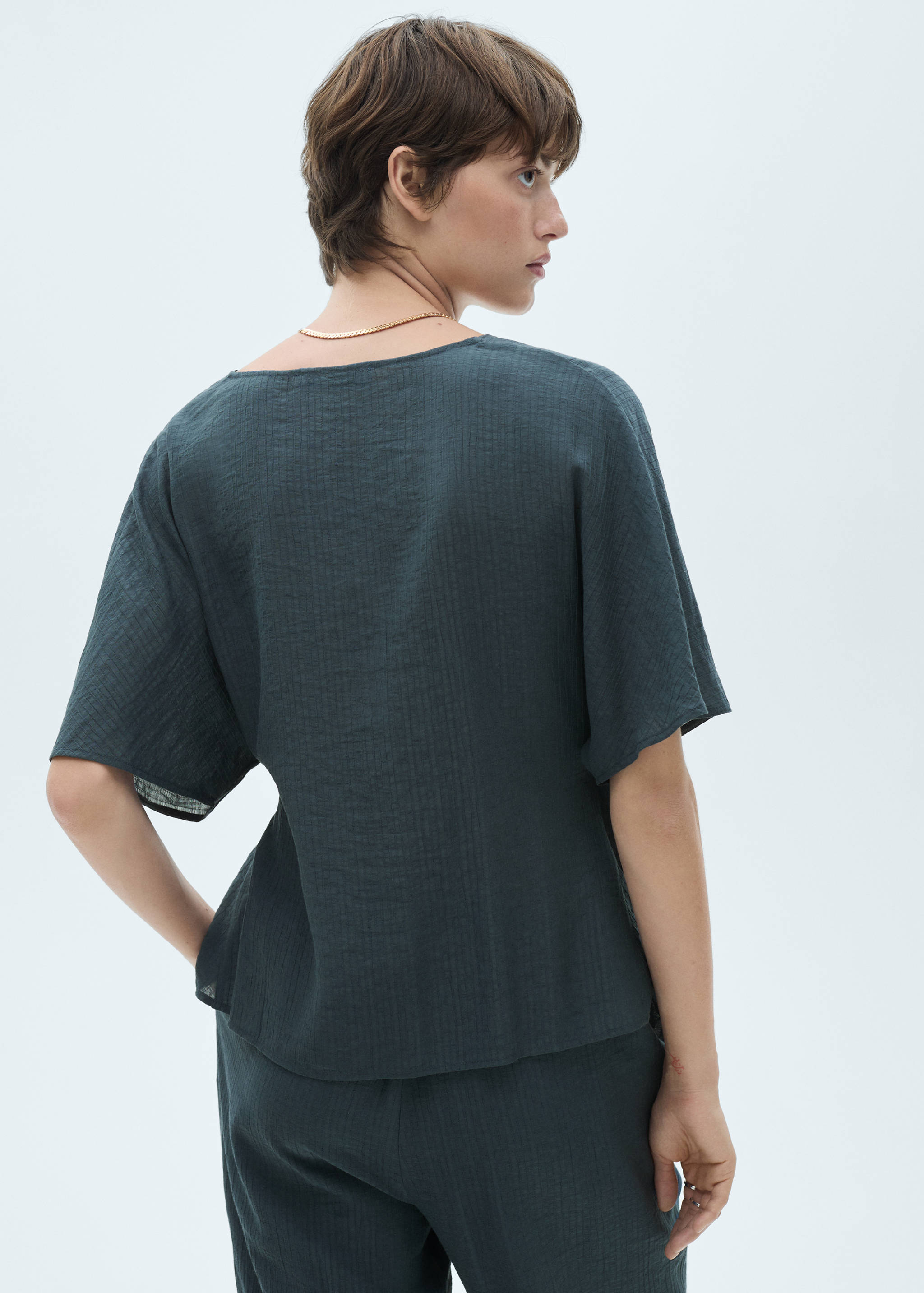 Wrap blouse with knot detail - Reverse of the article