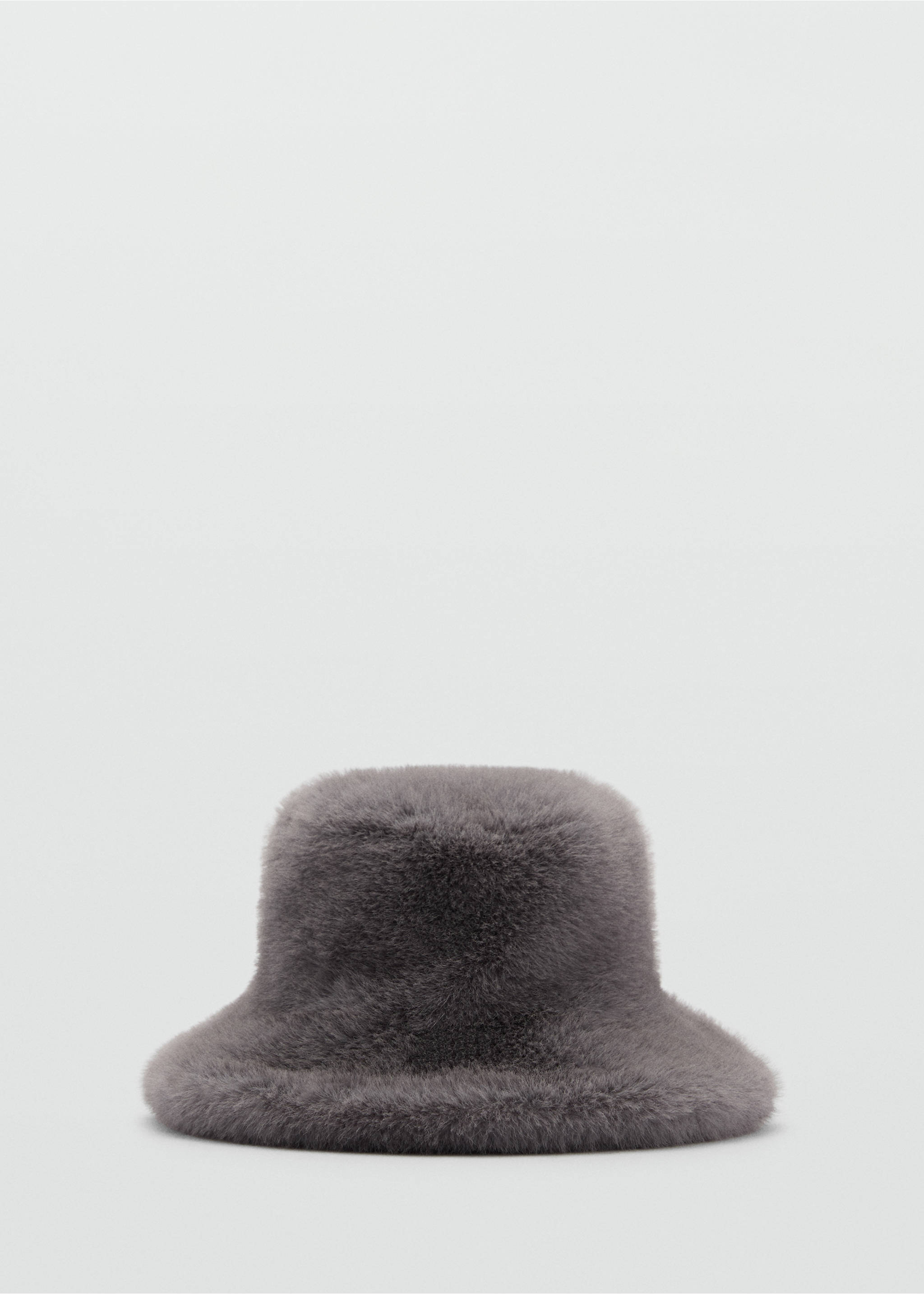 Bucket Hat mit Pelzeffekt - Artikel ohne Model, Grau. Ref: 77047650-00.