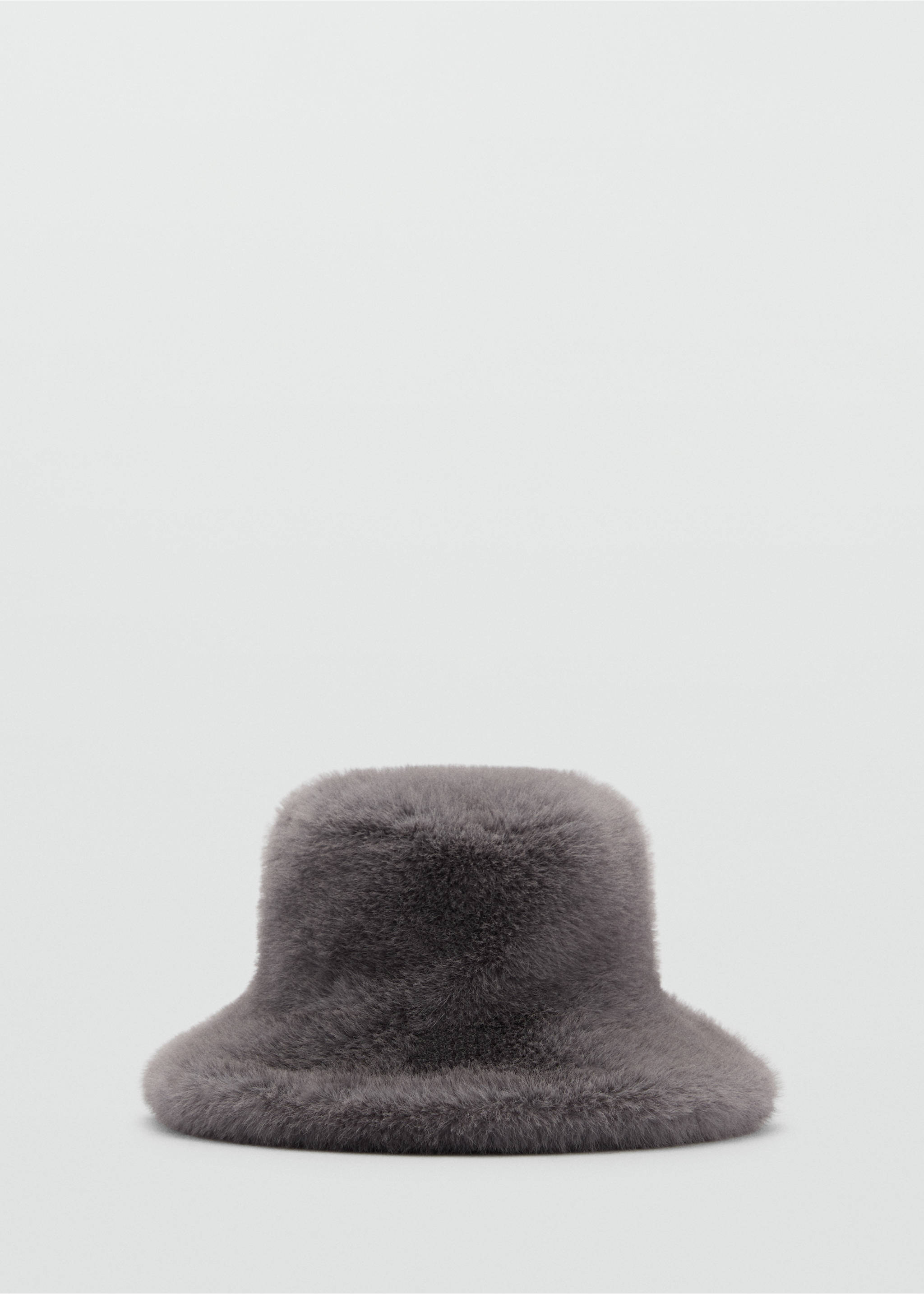 Faux-fur bucket hat - Article without model, Grey. Ref: 77047650-00.