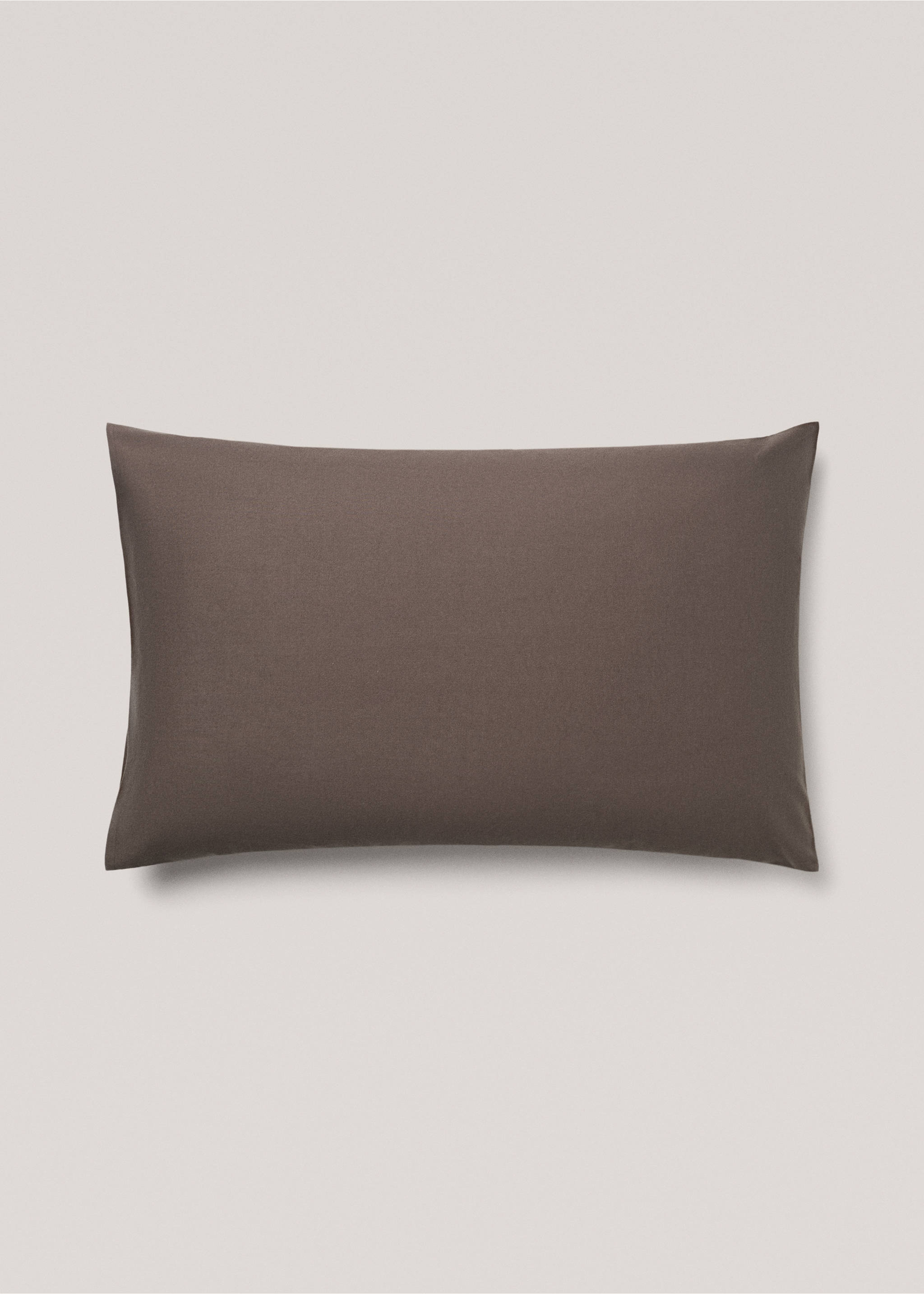 Plain flannel pillowcase 50x75cm - Article without model, Chocolate. Ref: 77047655-00.