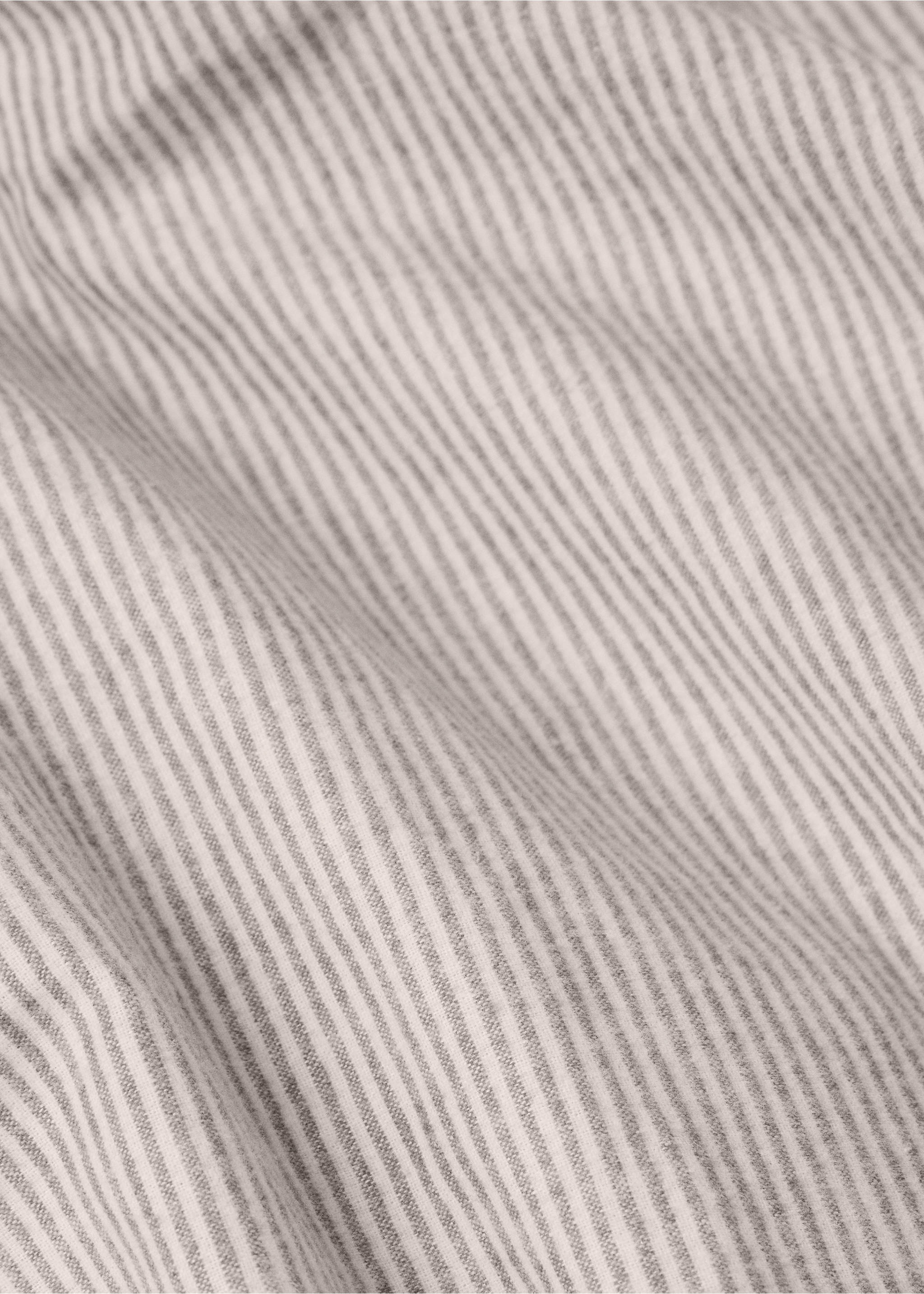 Gestreifter Bettbezug aus Baumwoll-Flanell für 150 cm Bett - Detail des Artikels 3, Beige. Ref: 77047658-00.