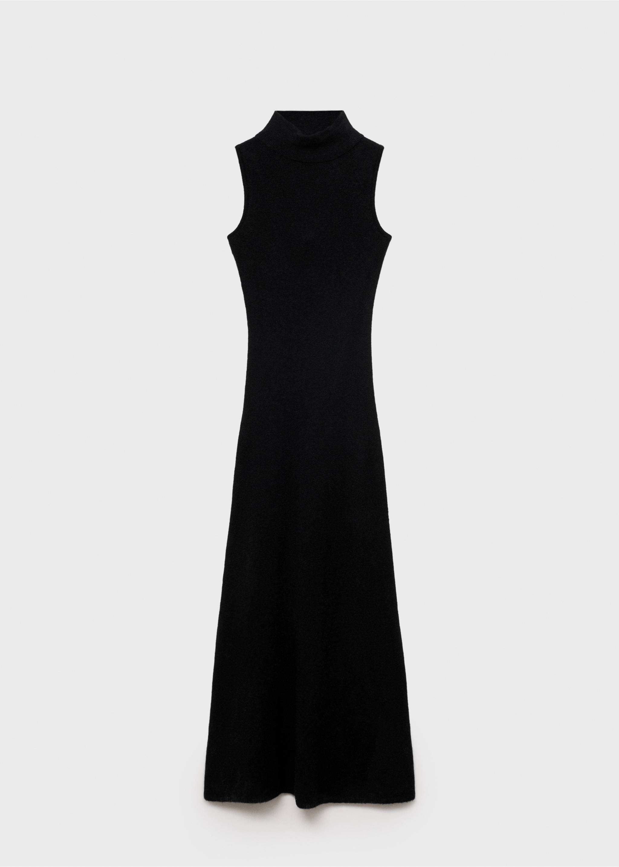 Open-back knitted dress - Article without model, Black. Ref: 77047662-00.