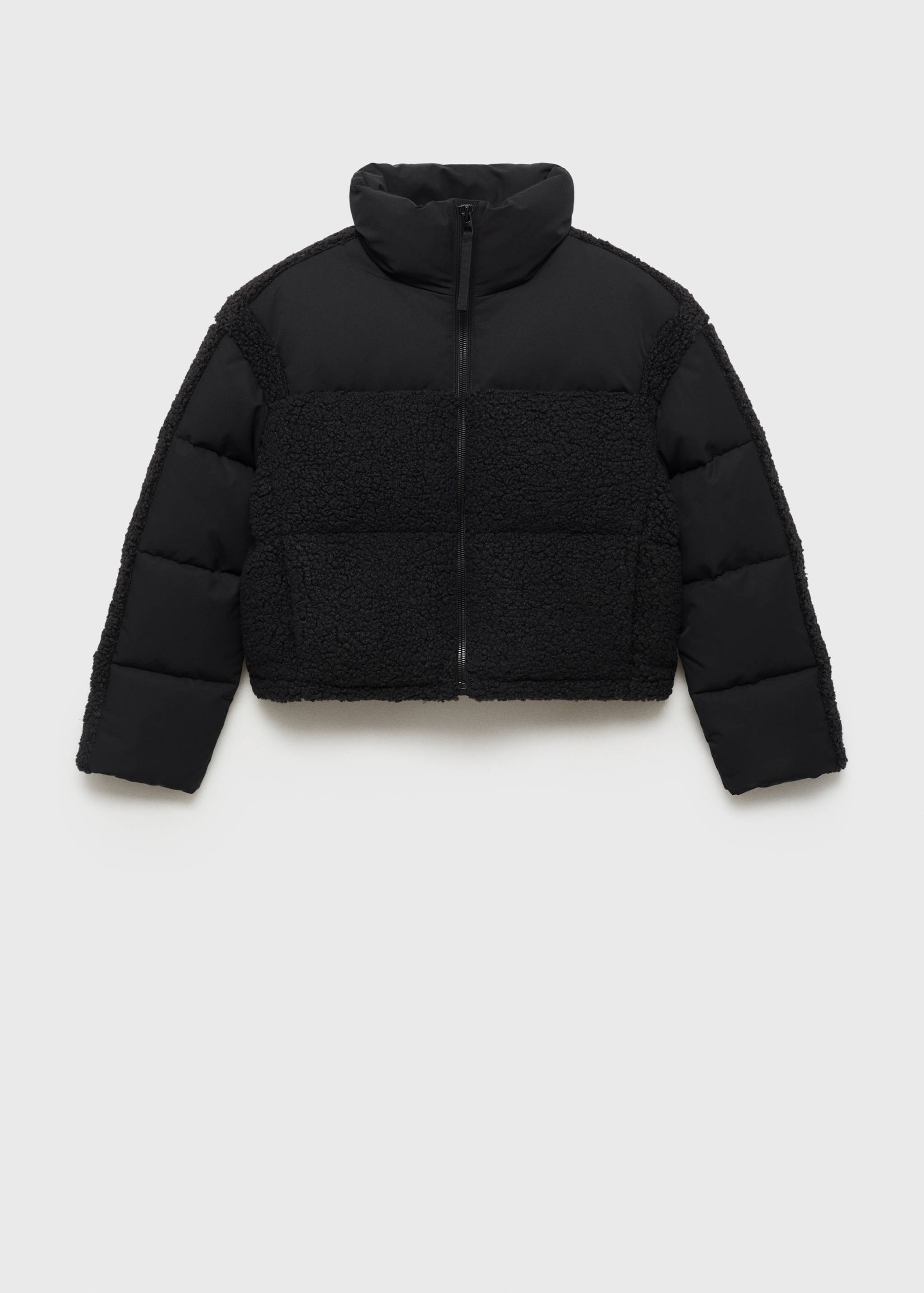 Padded anorak with bouclé panels - Article without model