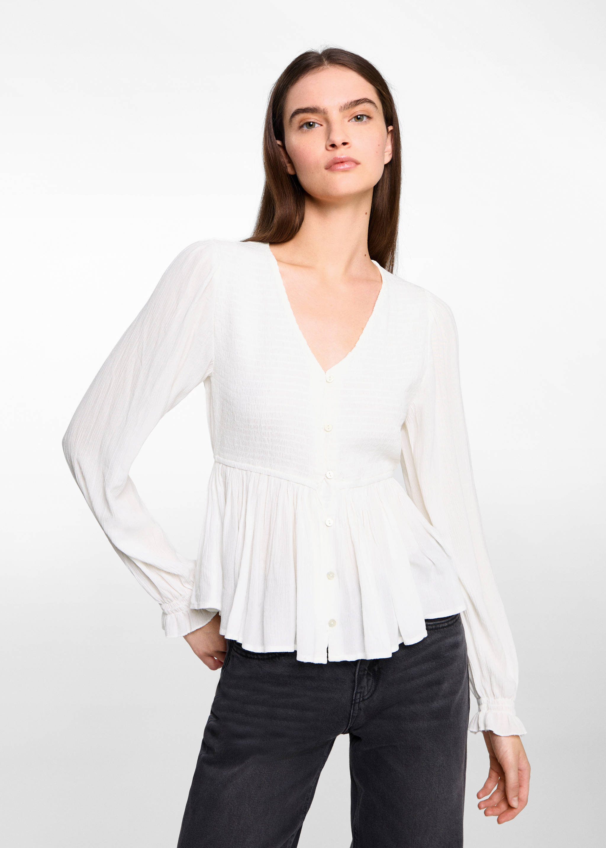 Ruched flowing blouse - Medium plane