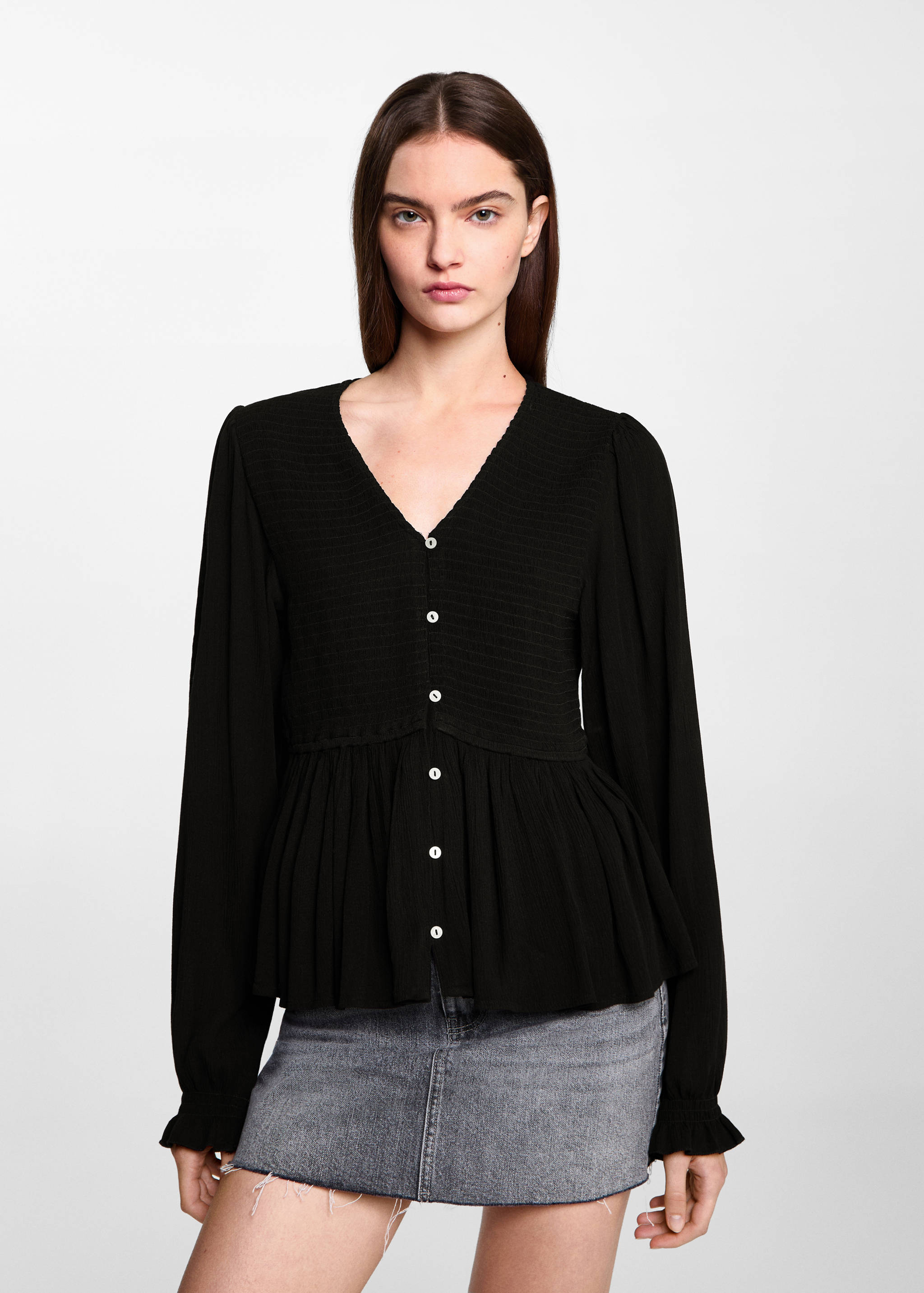 Ruched flowing blouse - Medium plane