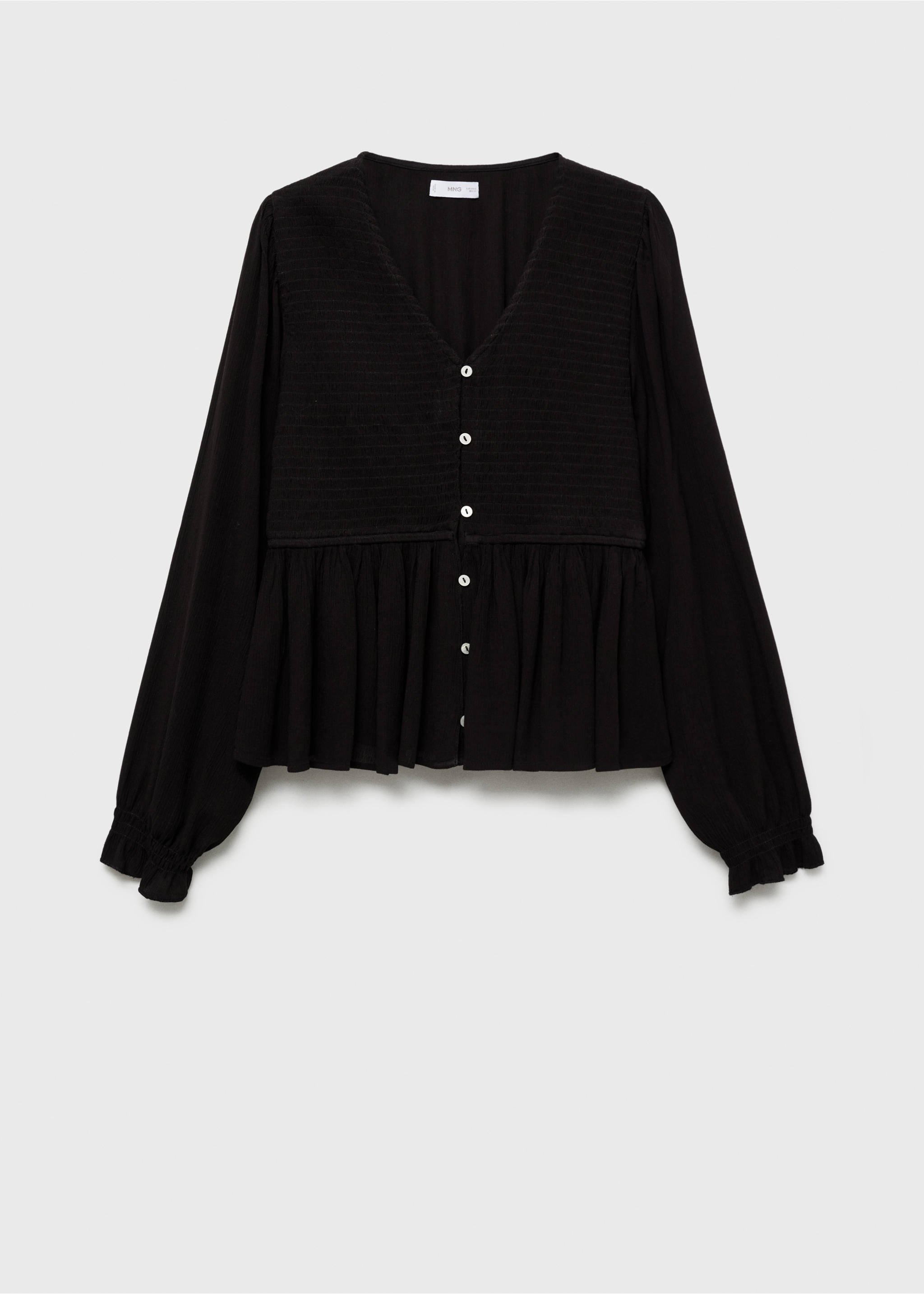 Ruched flowing blouse - Article without model, Black. Ref: 77047672-00.