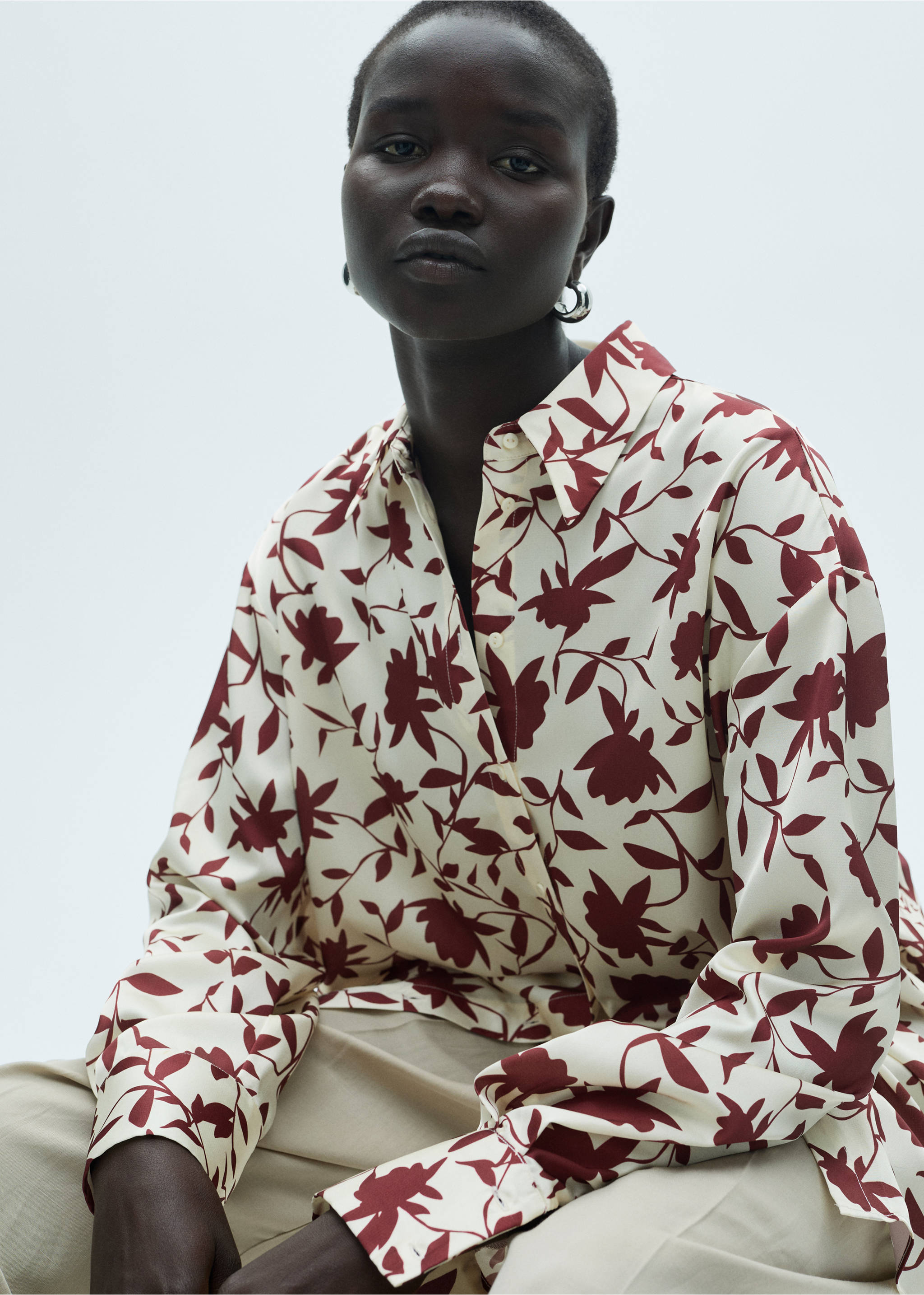 Floral print shirt - Details of the article 2, Off White. Ref: 77047676-00.