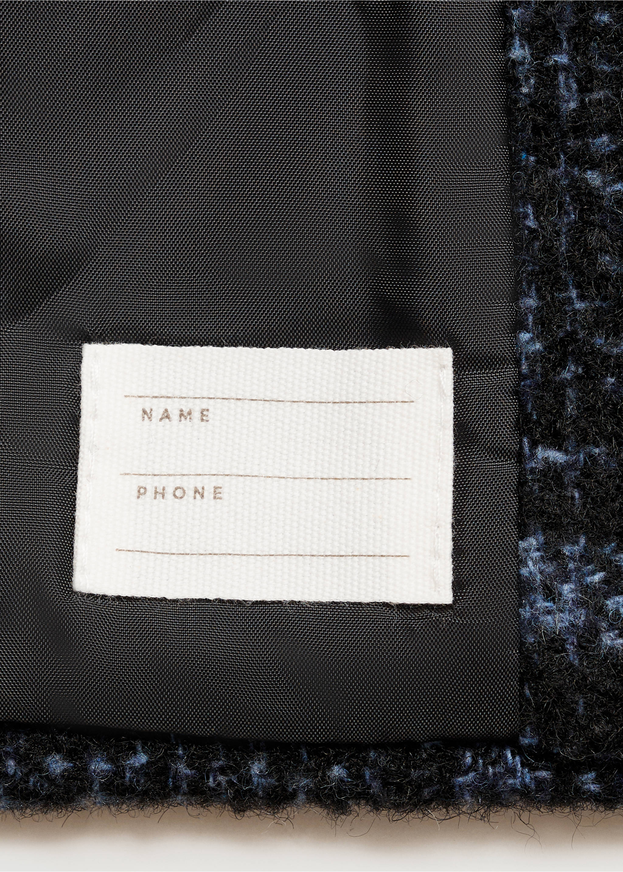 Karierter Mantel aus Woll-Mix - Detail des Artikels 0, Blau. Ref: 77047677-00.