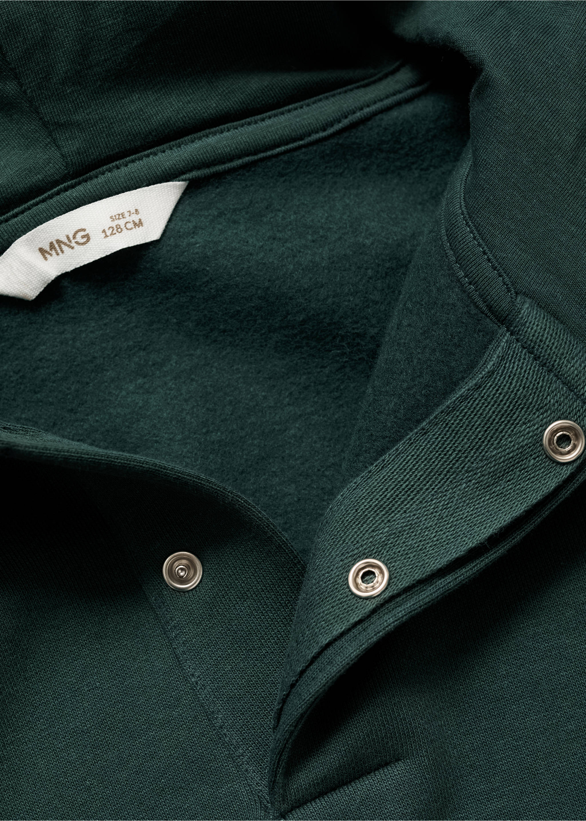Polo-neck sweatshirt - Details of the article 0, Dark Green. Ref: 77047684-00.