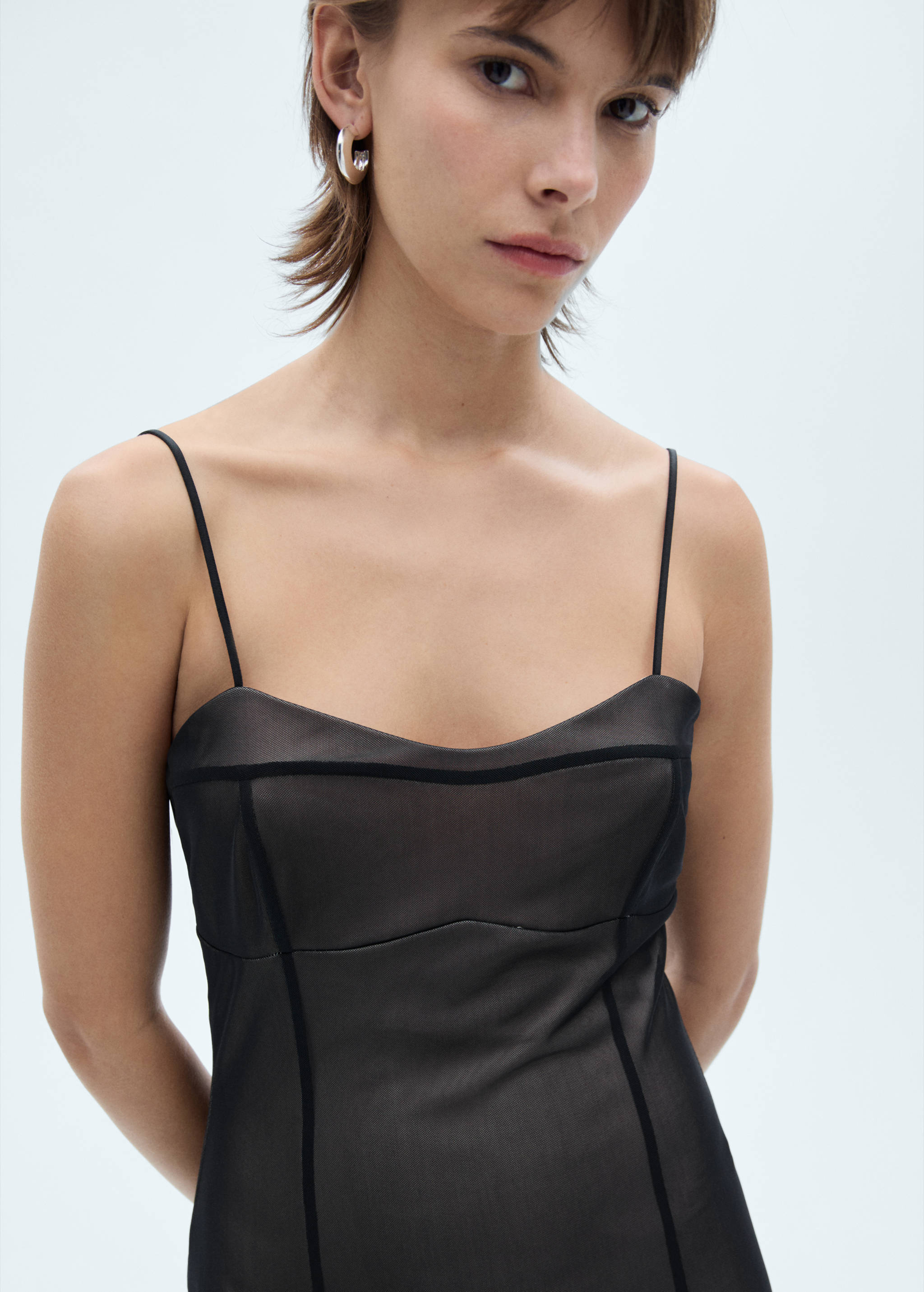 Short mesh lingerie dress - Details of the article 1